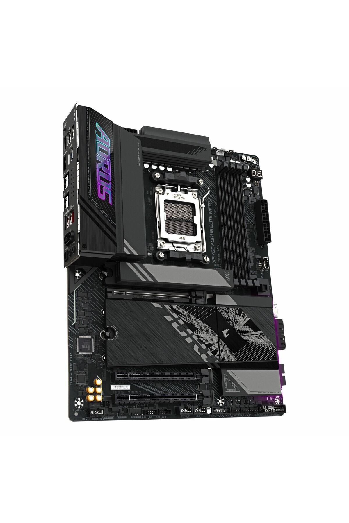 Gigabyte-Placa de baza GIGABYTE X870E AORUS ELITE WIFI7, AMD X870E, AM5, ATX, DDR5 3