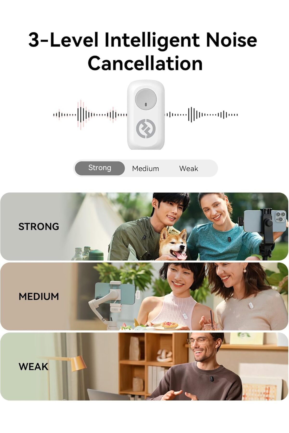 HollyLand-LARK A1 Combo Wireless Microphone for iPhone & Android, Pure Sound, 3-Level Intelligent No 5