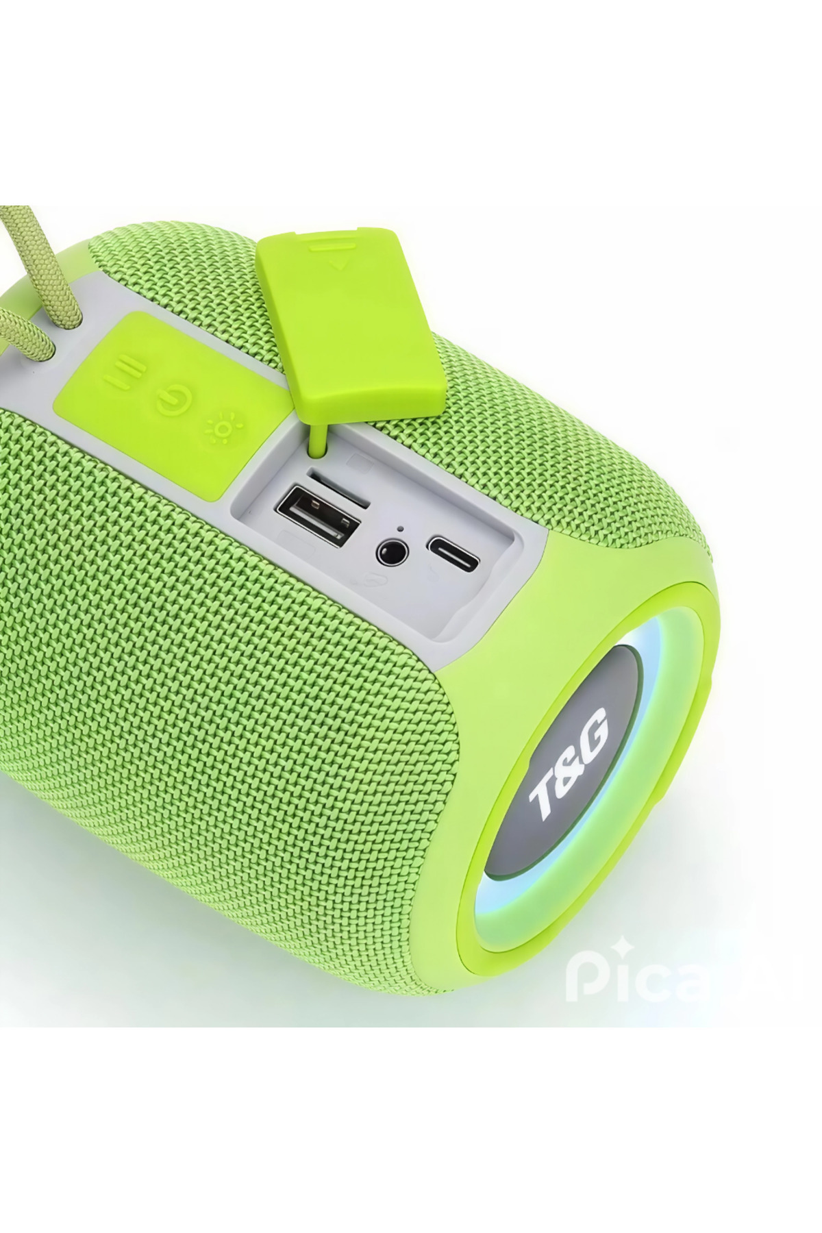 T&G-Portable Bluetooth Speaker with LED Light and Wireless Stereo Subwoofer Support FM Radio and TF Card 5