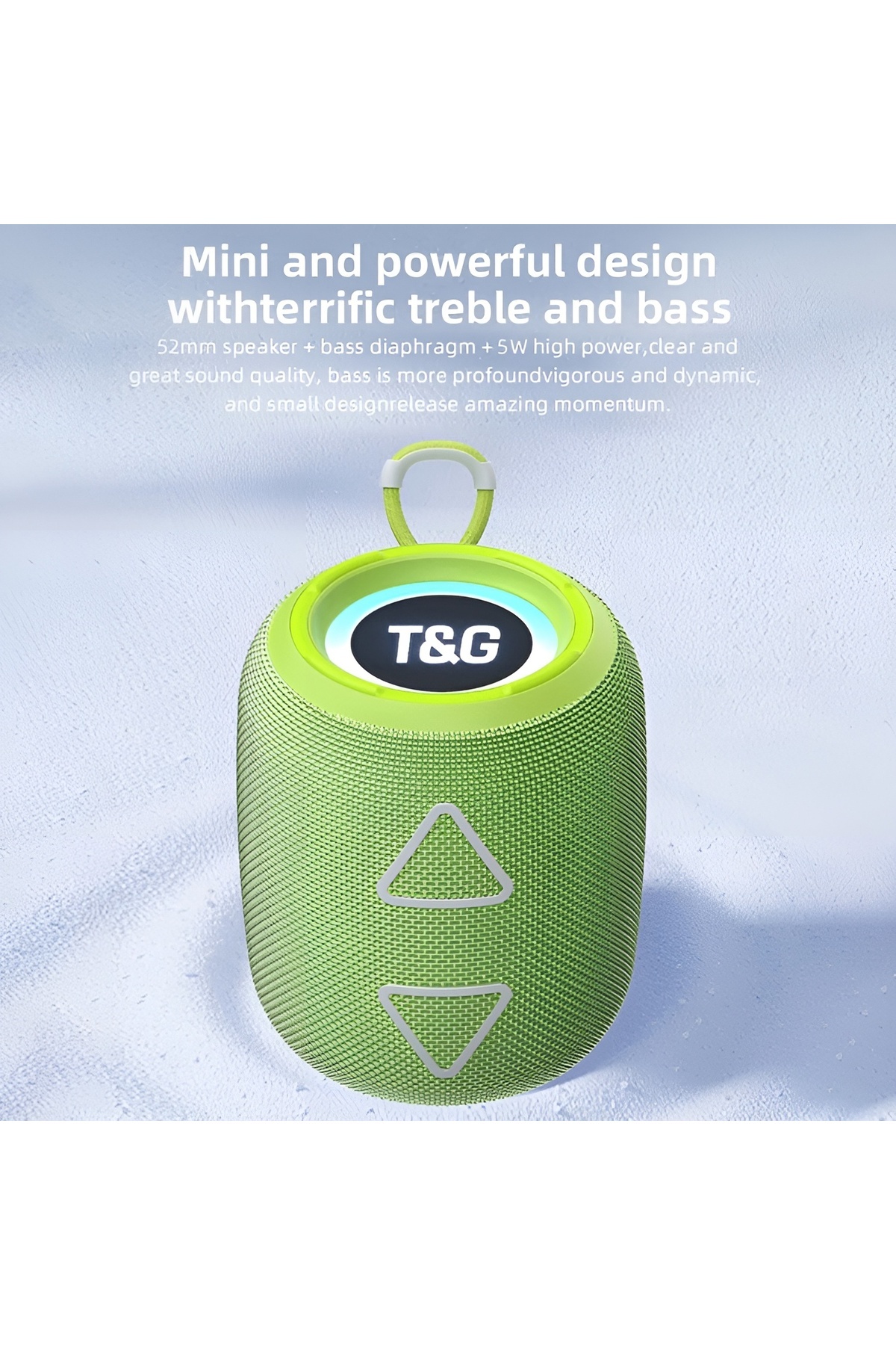 T&G-Portable Bluetooth Speaker with LED Light and Wireless Stereo Subwoofer Support FM Radio and TF Card 2