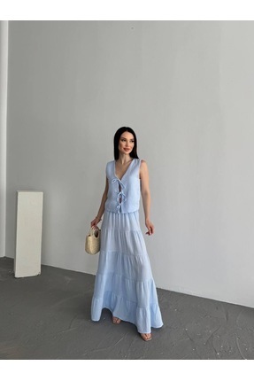 BLACK PEARL Müslin Kumaş Kadın Uzun Etek