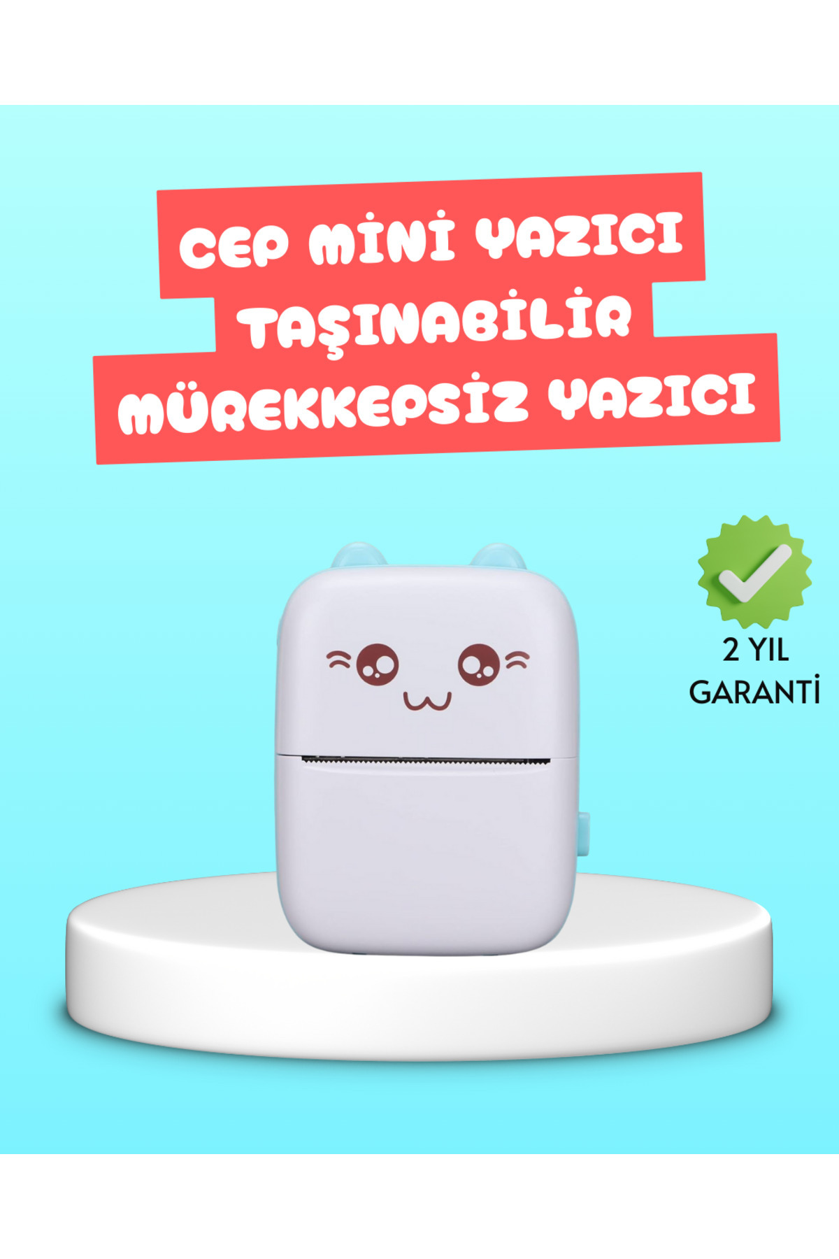 Flamex Mini Termal Yazıcı Kablosuz Taşınabilir Bluetooth Bağlantılı 200 DPI