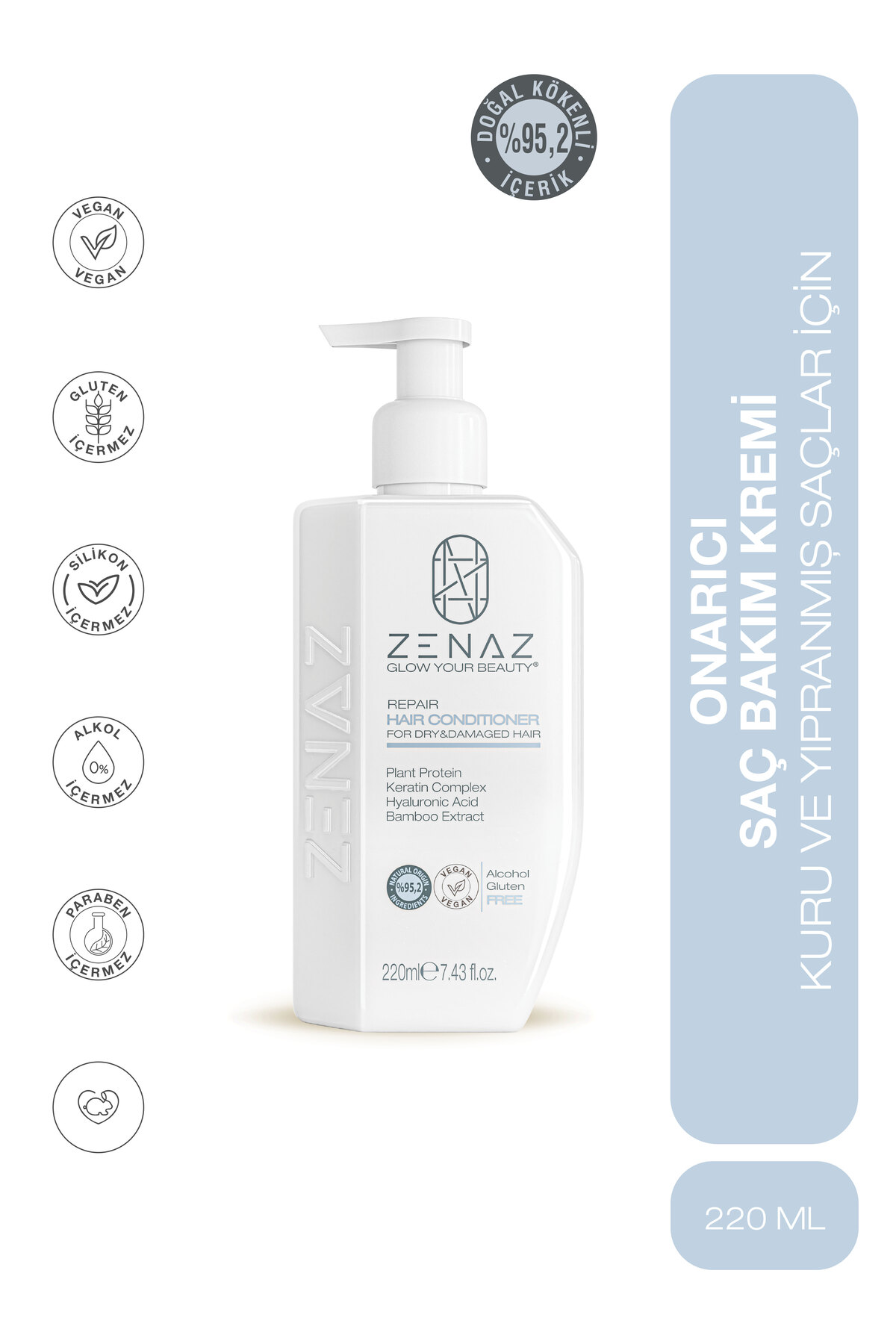 Zenaz Cosmetics Onarıcı Saç Bakım Kremi Kuru & Yıpranmış Saçlar İçin — ZM101-03