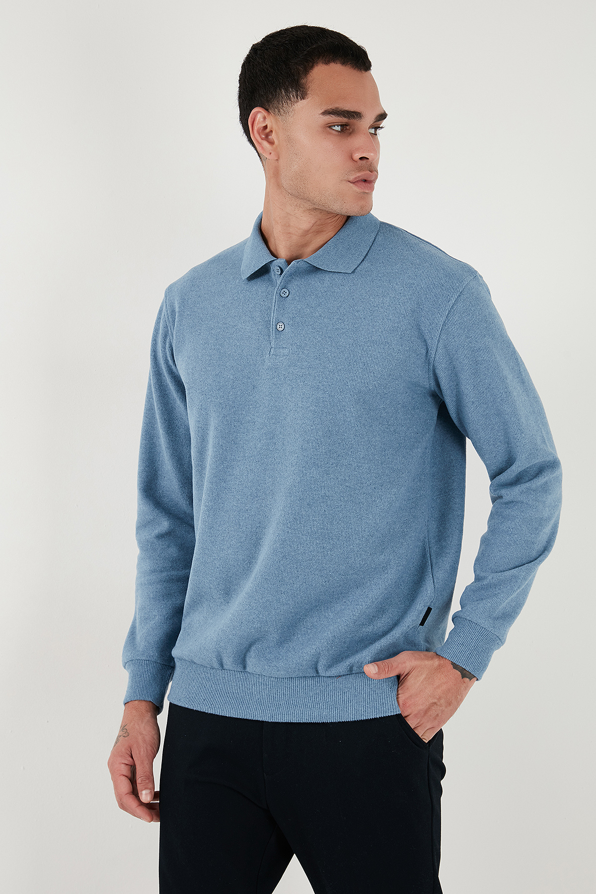 Buratti Pamuk Karışımlı Regular Fit Polo Yaka Kazak Erkek POLO YAKA KAZAK 456223 görsel 5