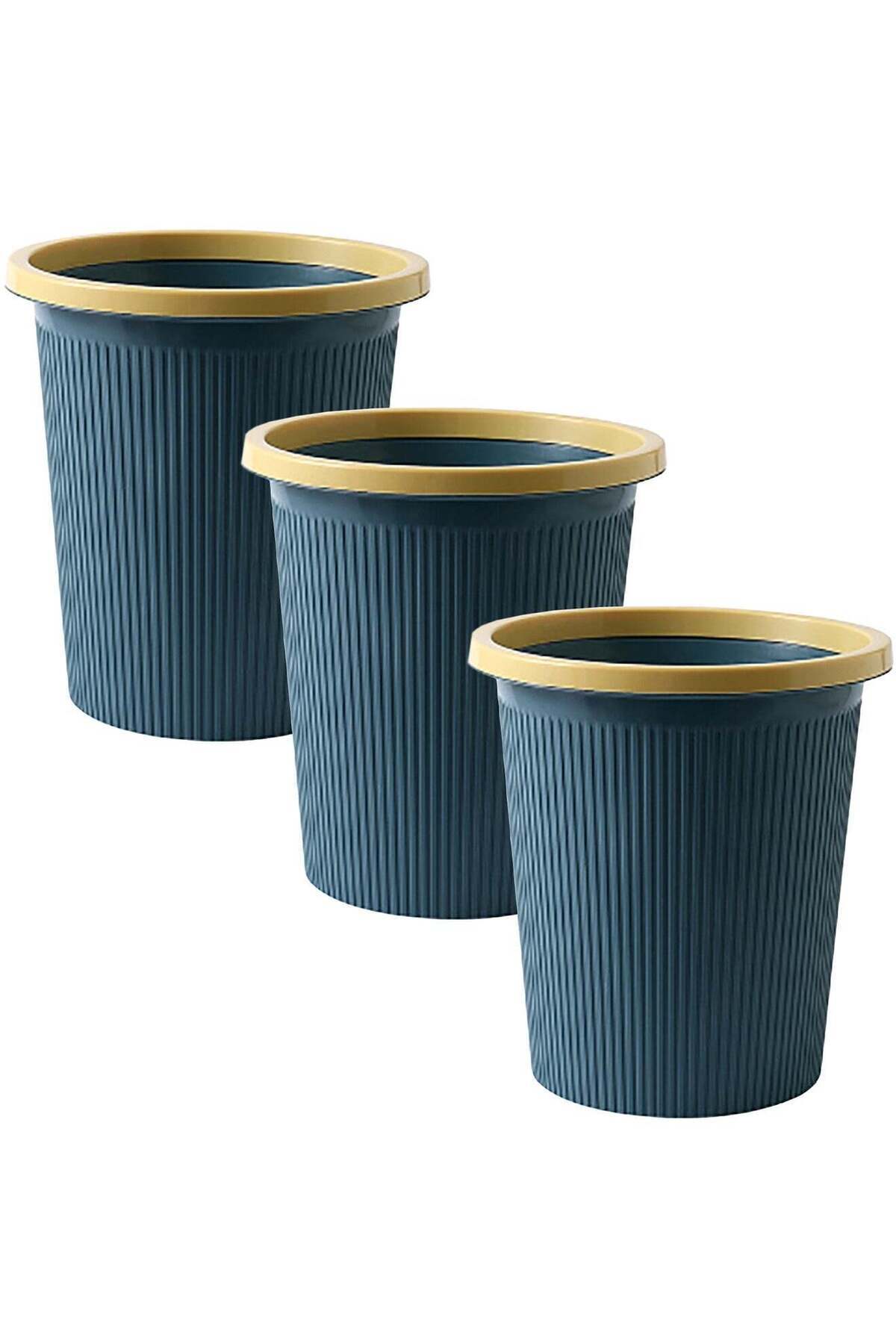 Generic-Qiccijoo Qiccijoo 3Pack Trash Can Wastebasket 12L Trash Bin Garbage Can for Compact Spaces, Bathroo 1