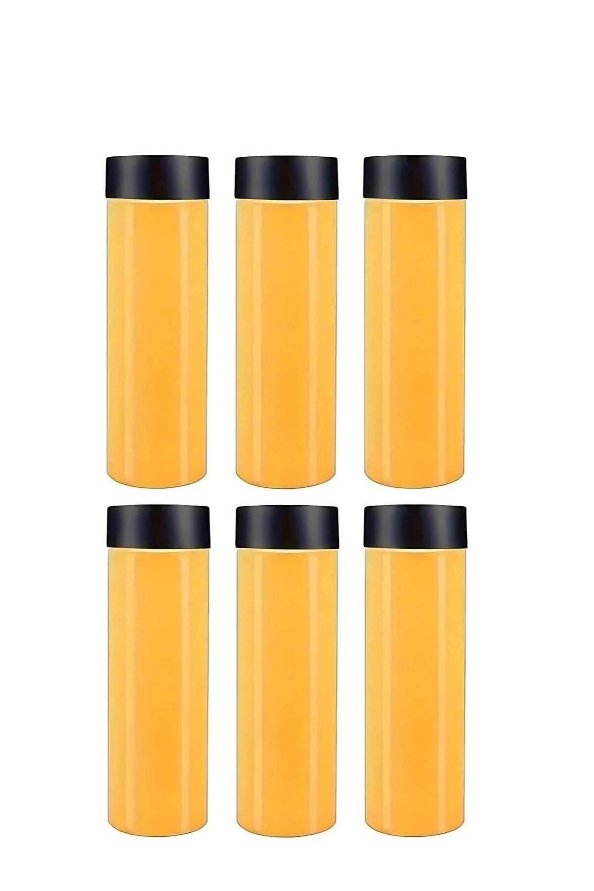 Generic-Luxoraq 300ml Clear Glass Drink Bottles with Black Lids (Pack of 6) Empty Round Bottles for Smoothi 1