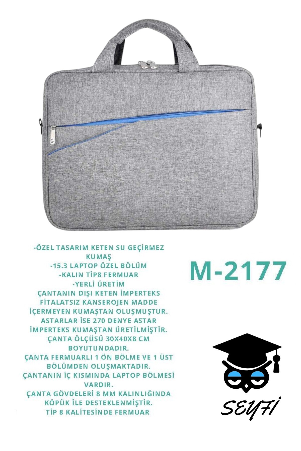 SEYFİKİRTASİYE EVRAK NOTEBOOK LİSE ORTAOKUL İLKOKUL ÜNİVERSİTE SEYAHAT ÇANTASI 1.SINIF SU GEÇİRMEZ KUMAŞ
