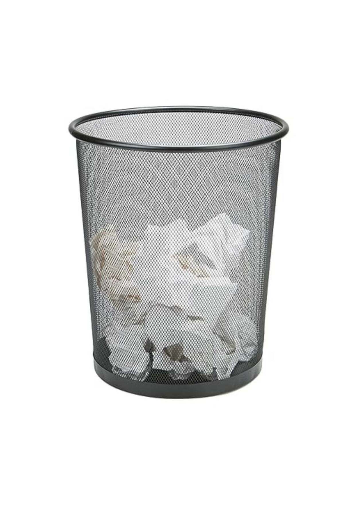 Generic-Yuwell Round Recycling Open Top Mesh Trash Can Waste Basket Without Lid For Home Office College Kit 1