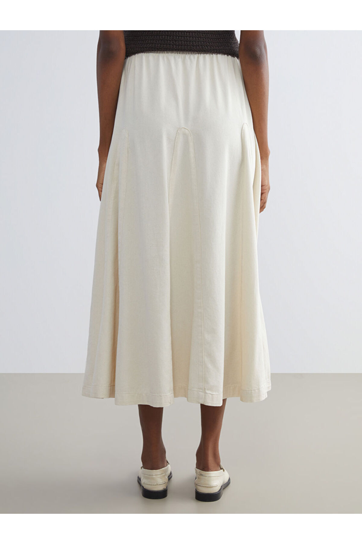 LC Waikiki-Create Your Style with Uzg Store |   Elastic Waist Flared Jean Skirt 4