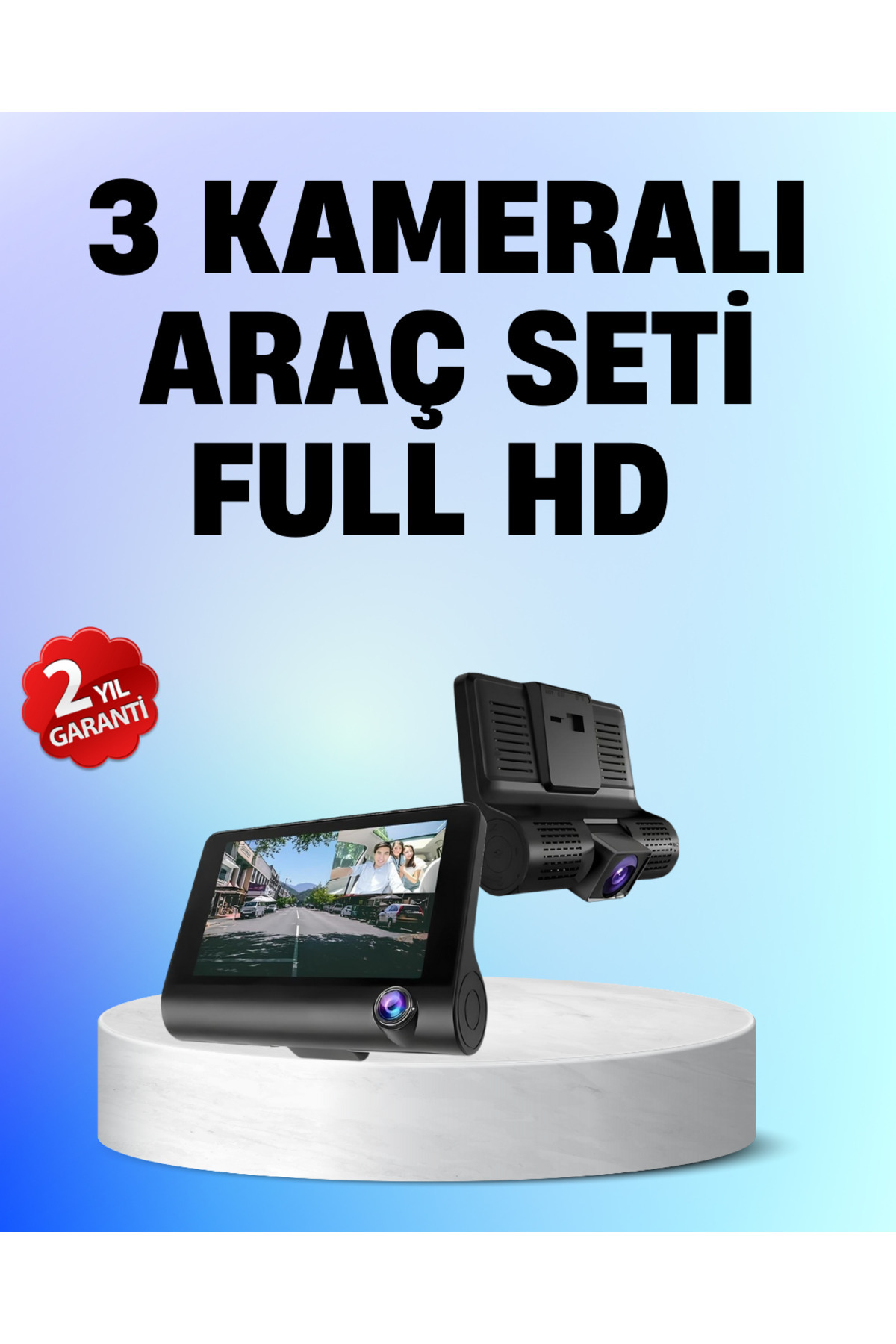 UCUZTEKNO Full HD 1080P 3 Kameralı Araç DVR – Gece Görüşlü ve G-Sensörlü Güvenlik Çözümü