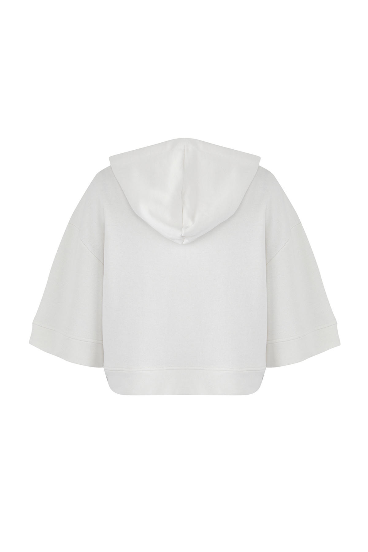 Trendyolmilla  Ekru Kapüşonlu Fermuar Detaylı Truvakar Kol Kalın Örme Sweatshirt TWOAW26SW00024 - Görsel 6