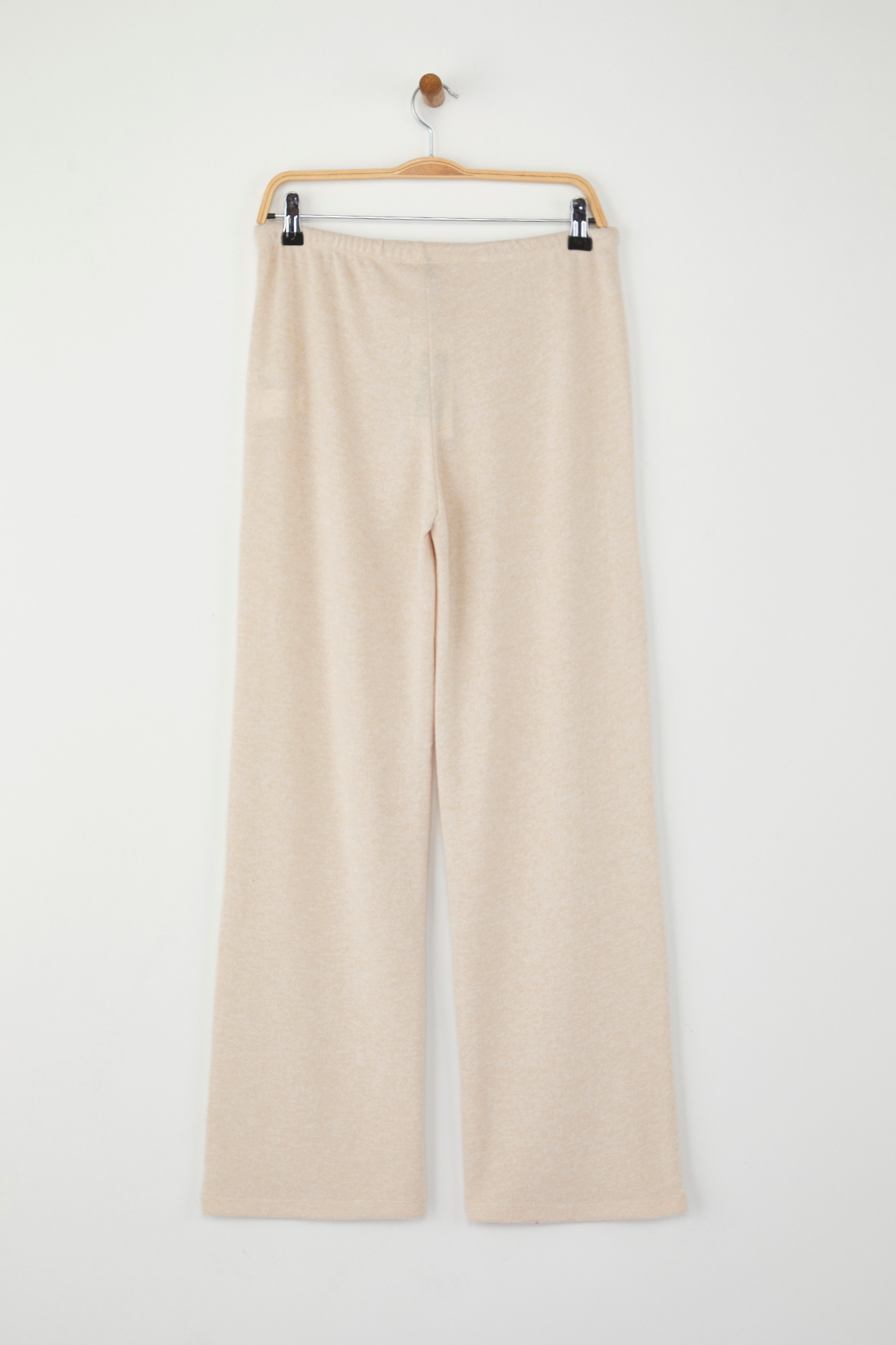 Trendyolmilla  Taş Yumoş Wide Leg/Geniş Paça Bağlama Detaylı Esnek Örme Pantolon TWOAW26PL00025 - Görsel 6