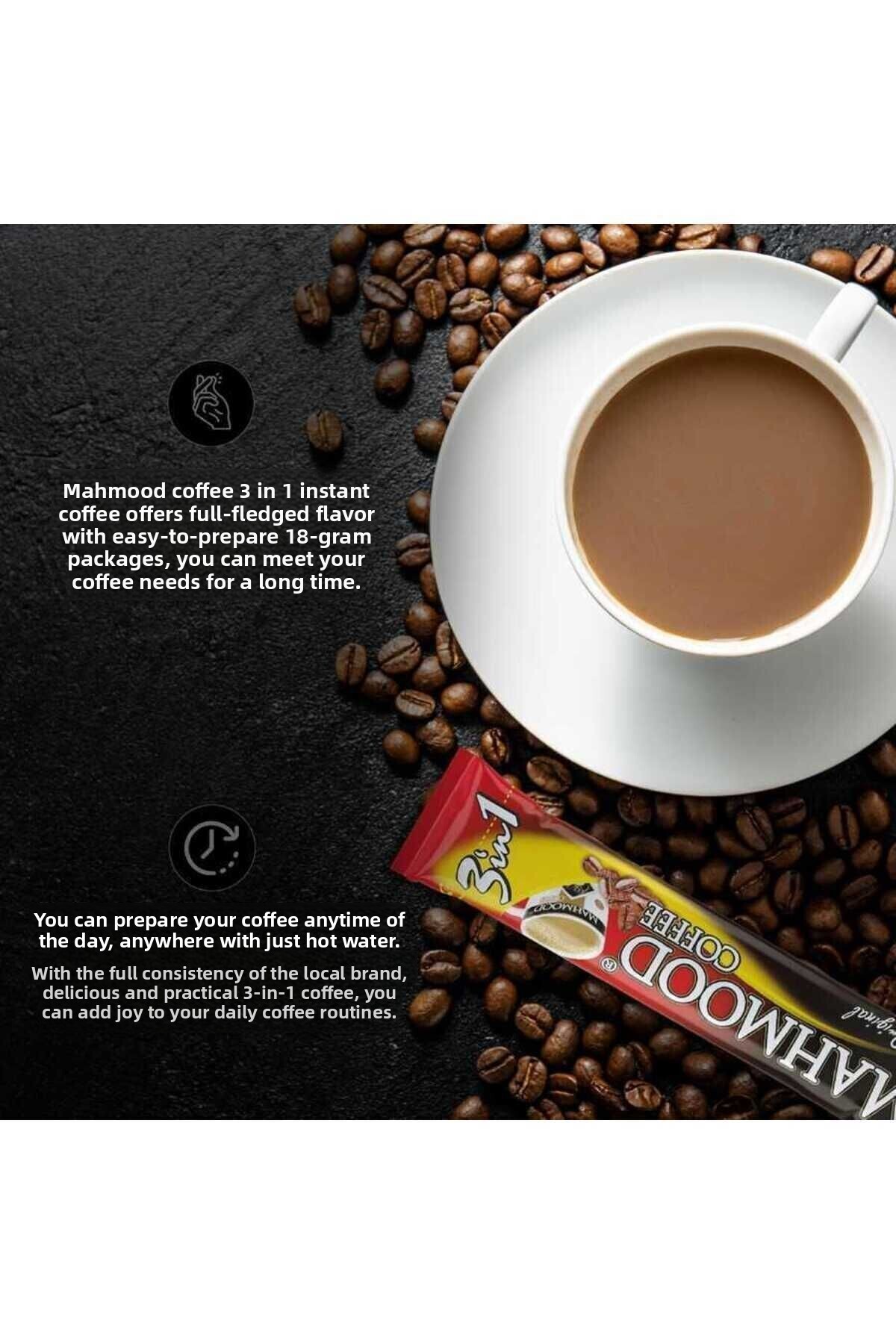 Mahmood-3 in 1 Instant Coffee 48 Pieces X 18 Grams 4