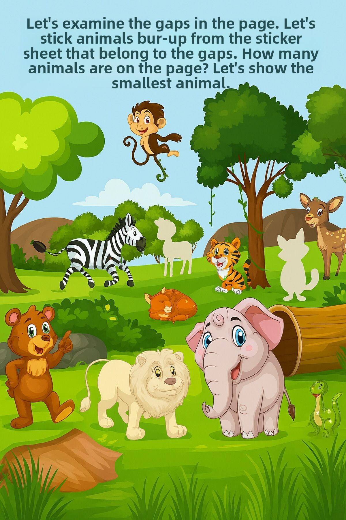 کتاب برچسب با ۶۰ برچسب جنگل‌ها – کتاب آموزشی و سرگرم‌کننده حیوانات برای کودکان