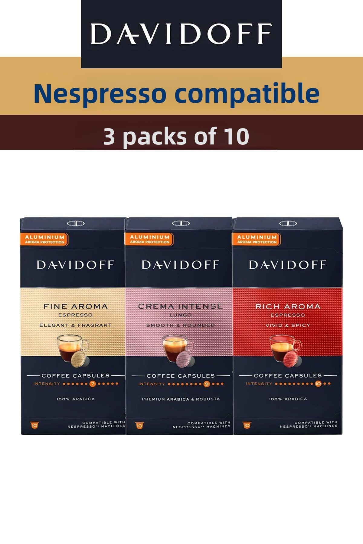 Davidoff-مجموعة كبسولات قهوة متوافقة مع نسبرسو | ناعمة - غنية - مكثفة 1