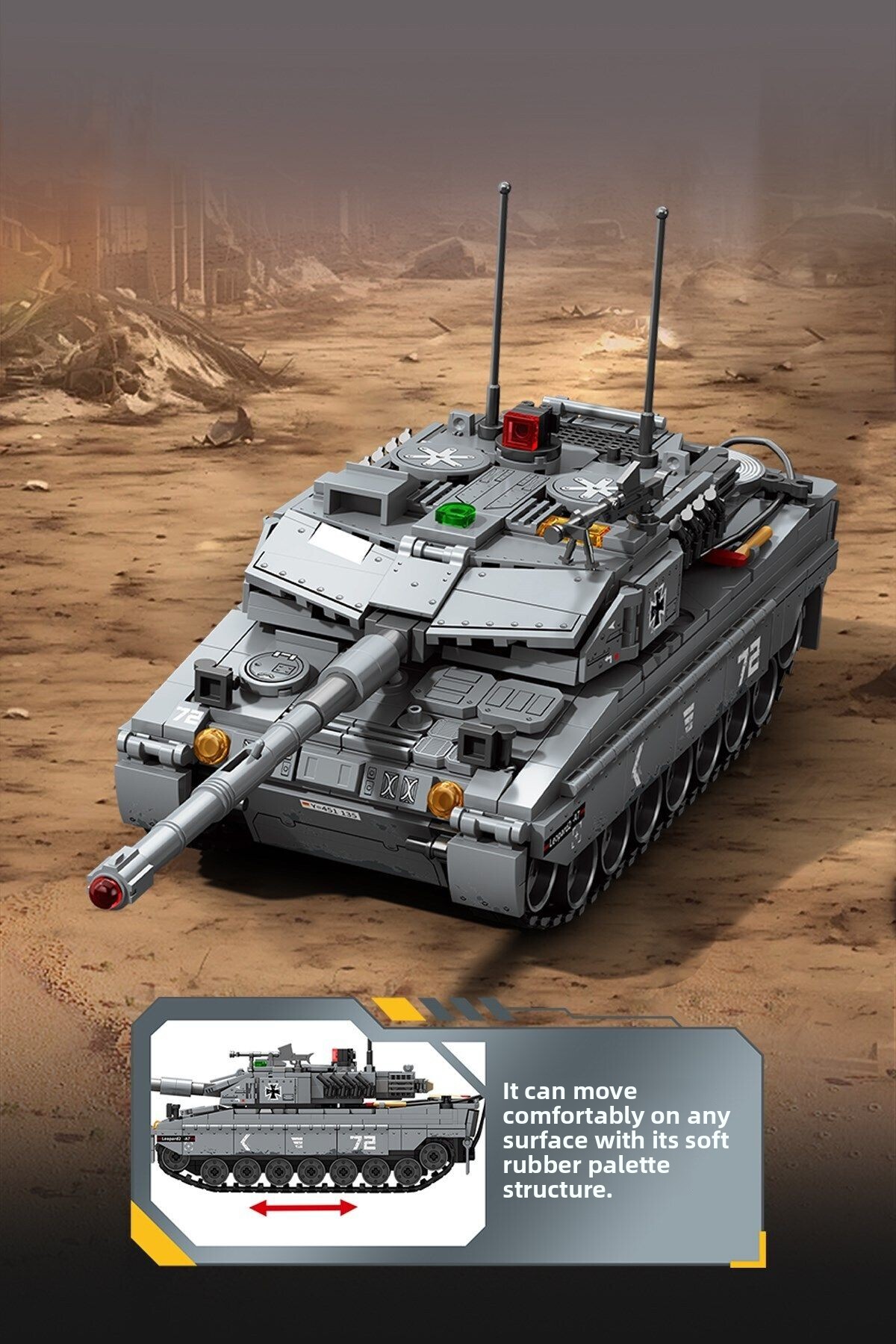 مجموعه بلوک‌های ساختمانی تانک اصلی نبرد لئوپارد ۲A7، ۸۰۴ تکه