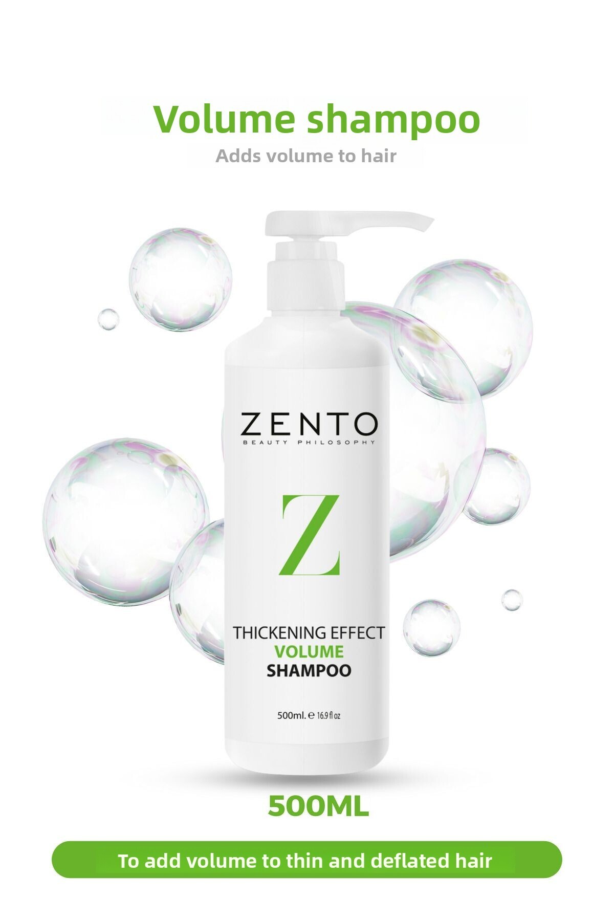 ZENTO-شامبو بتأثير تكثيف الحجم 500 مل 1
