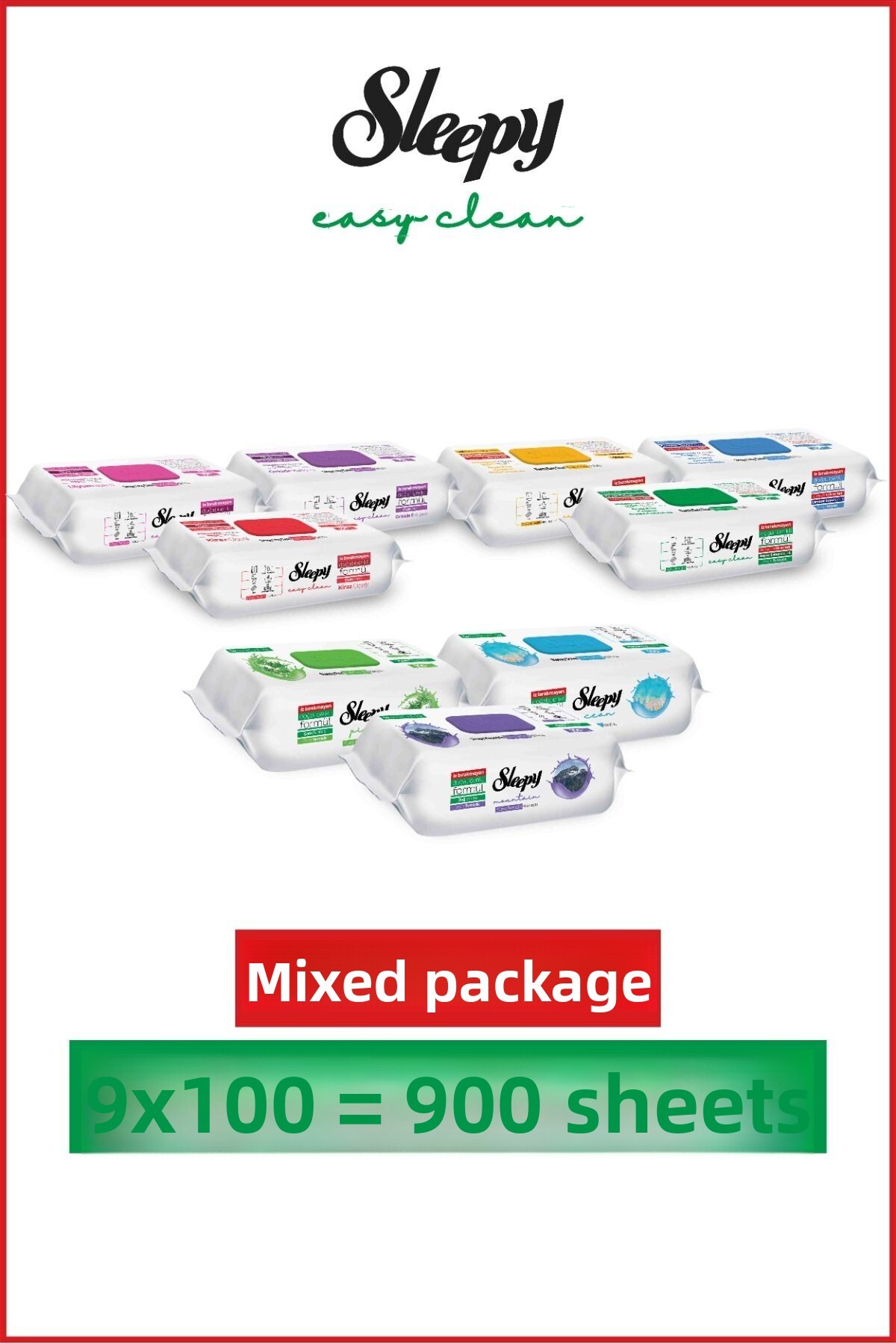 Sleepy Кърпи и кърпички за почистване на повърхности Easy Clean, смесен пакет...