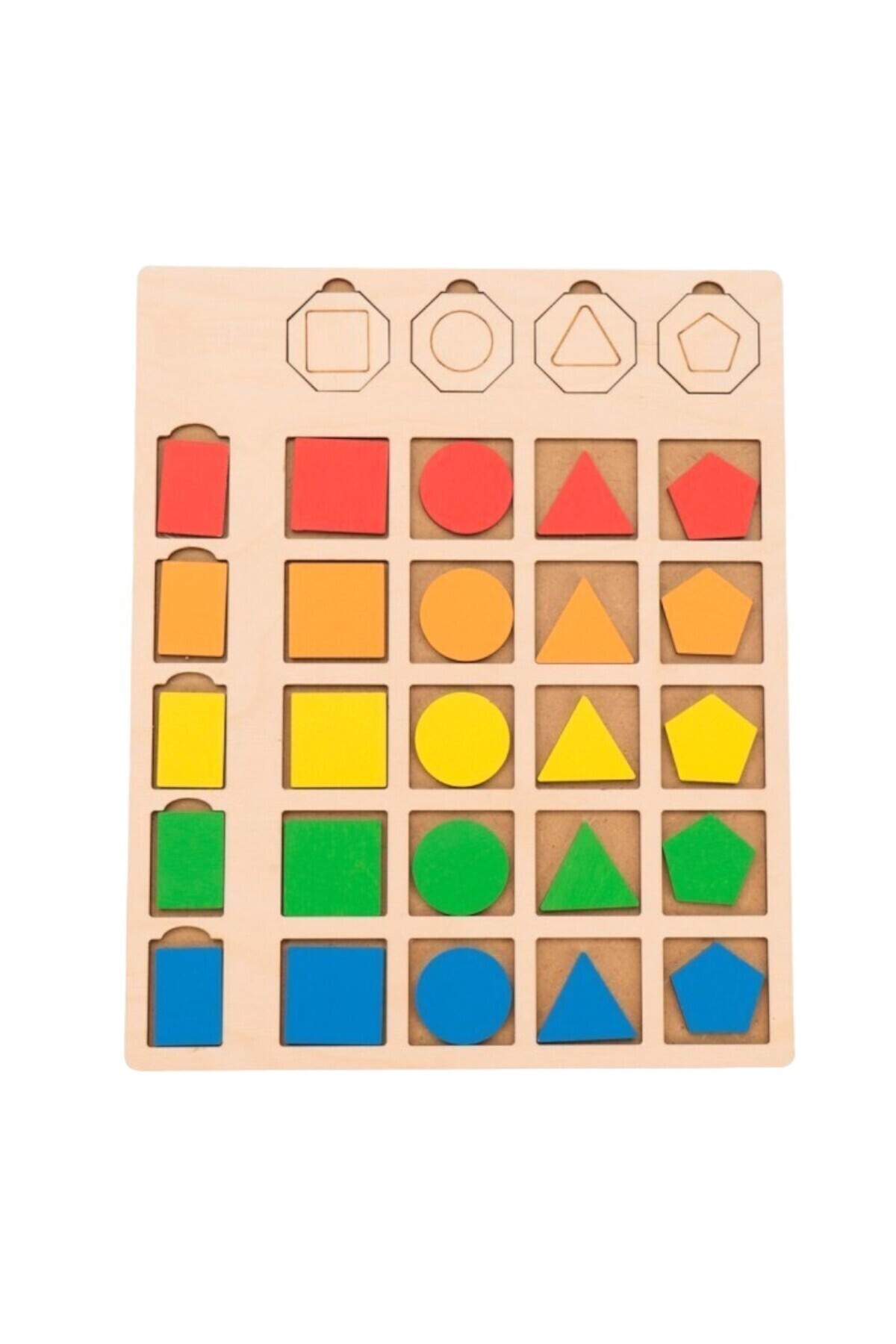 WoodStory Geometrik Şekilleri Öğreniyorum Ahşap Yapboz Montessori fotoğrafı 2 (önizleme)