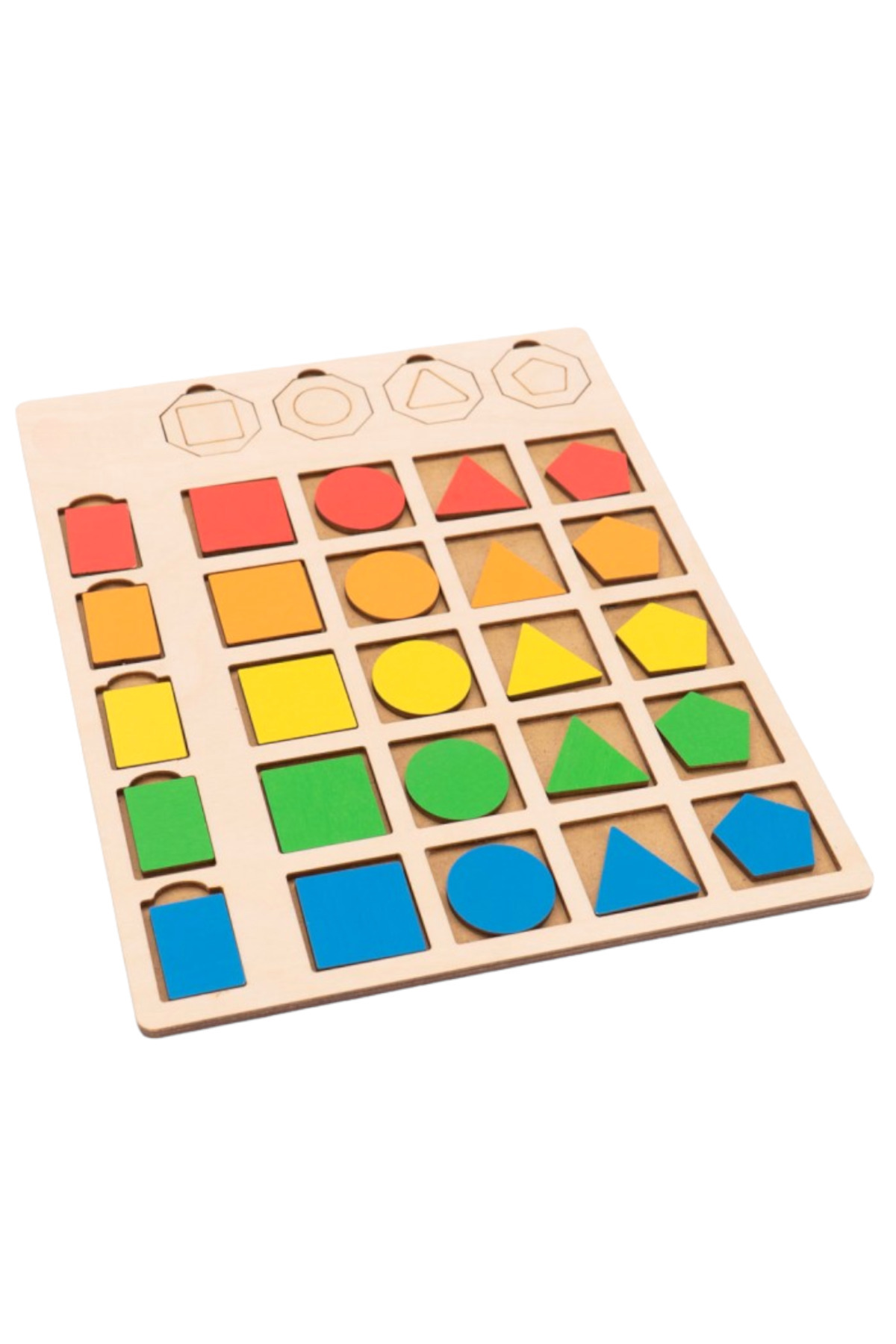 WoodStory Geometrik Şekilleri Öğreniyorum Ahşap Yapboz Montessori fotoğrafı 4 (önizleme)