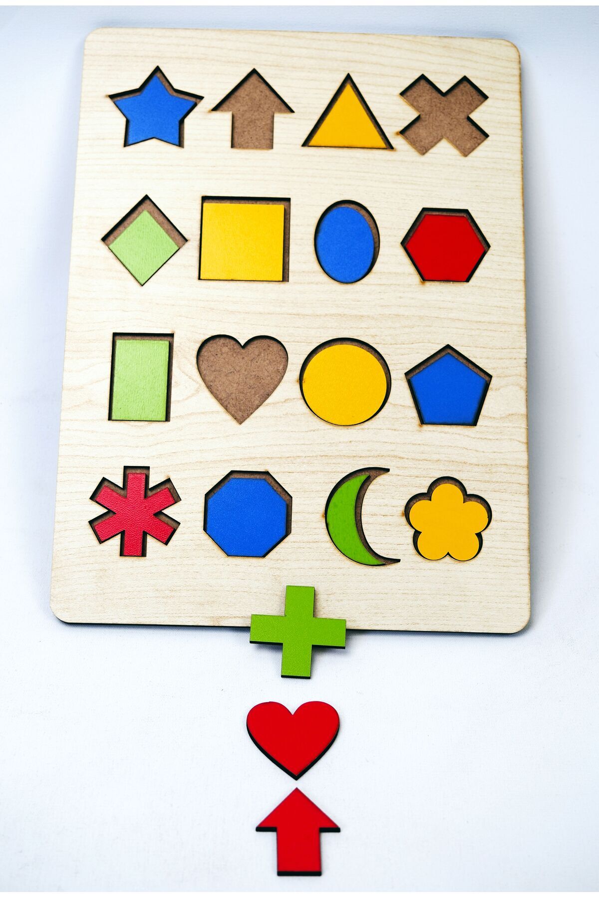 WoodStory Geometrik Şekiller Eğitici Montessori Bultak Puzzle fotoğrafı 7 (önizleme)