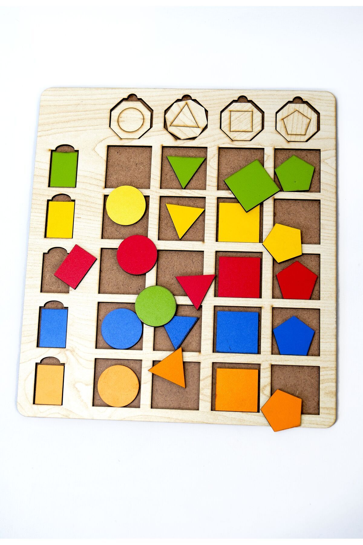 WoodStory Geometrik Şekilleri Öğreniyorum Ahşap Yapboz Montessori fotoğrafı 5 (önizleme)