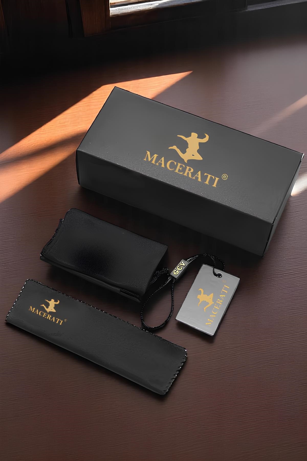 MACERATİ  Polarize Yüksek Kalite Titanyum Siyah Unisex Güneş Gözlüğü - Görsel 7