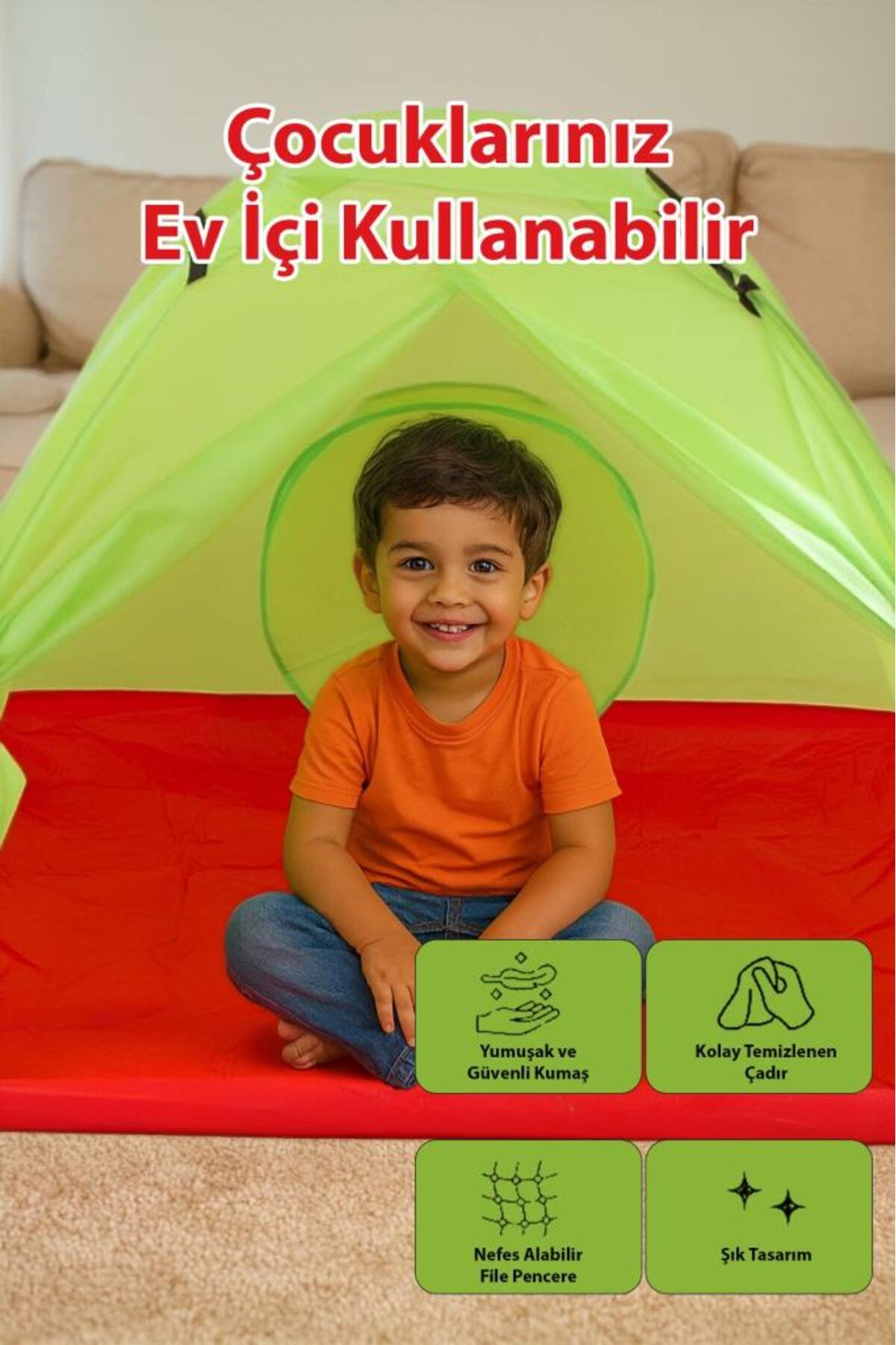 DEMPOWER Katlanabilir Çocuk Oyun Çadırı Timsah Desenli fotoğrafı 2 (önizleme)