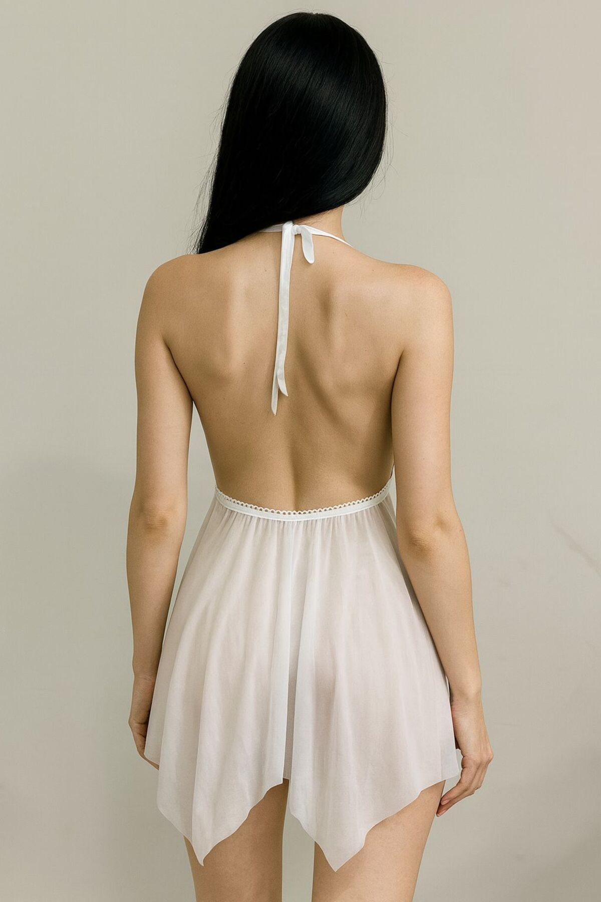 WİYONA  İnce Askılı Kelebek Detaylı Gecelik -3752 - Görsel 5