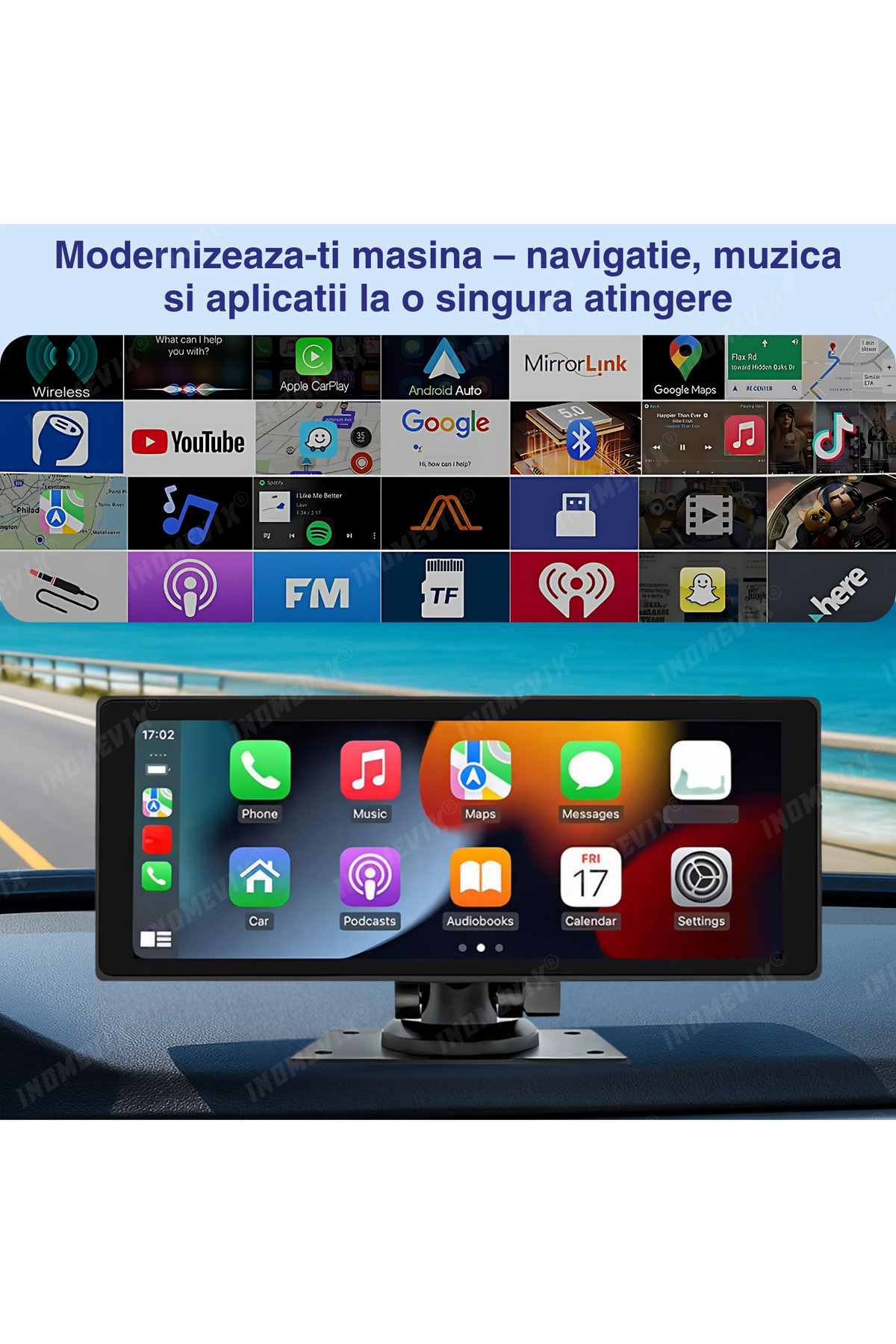 INOMEVIX-Navigation System with 10.26 inch Touchscreen, Dual Camera, CarPlay, and Android Auto 6