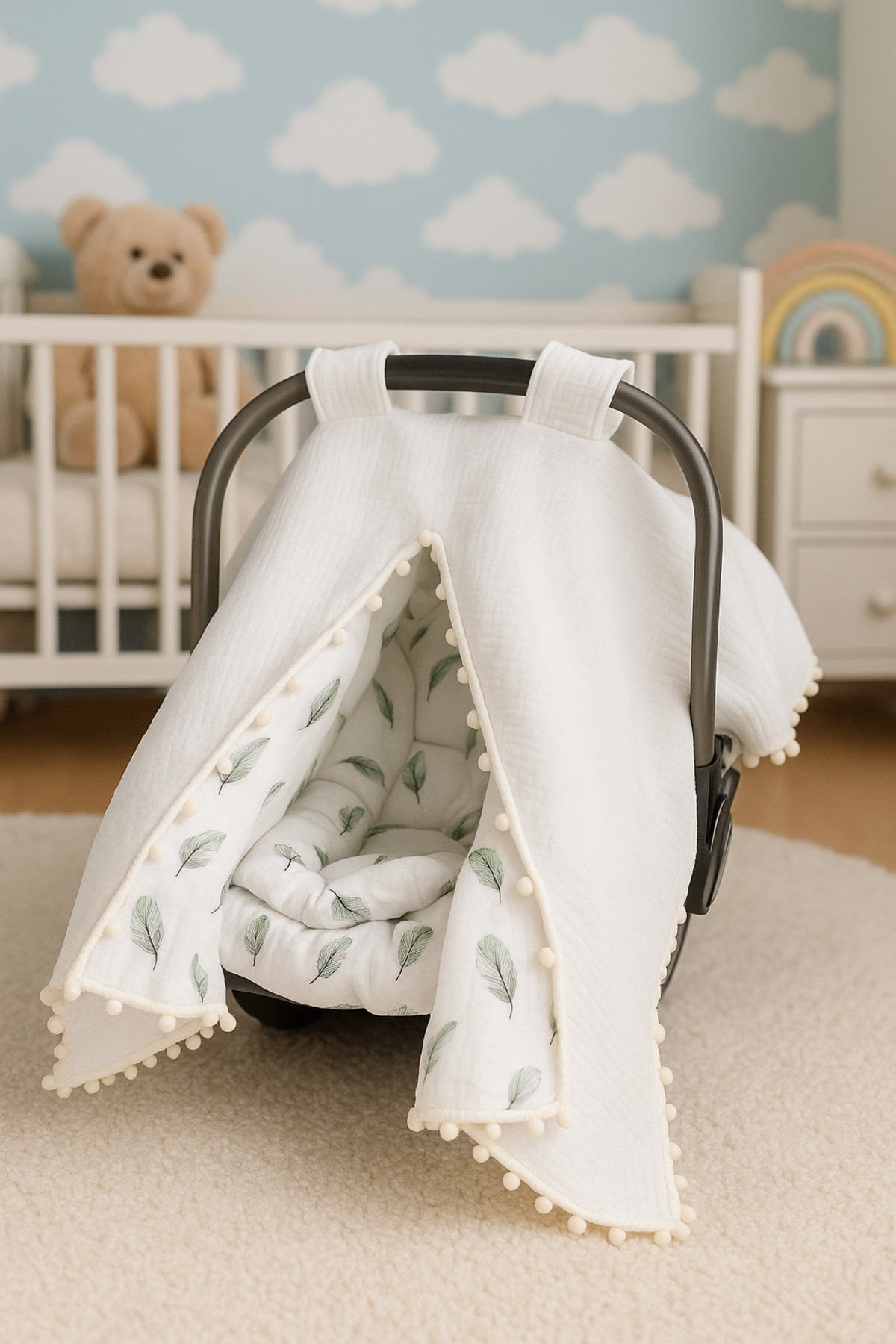 FG Store %100 Pamuk Çok Amaçlı Çift Katlı Müslin Puset Örtüsü/minderi Ve Kılıfı fotoğrafı 2 (önizleme)