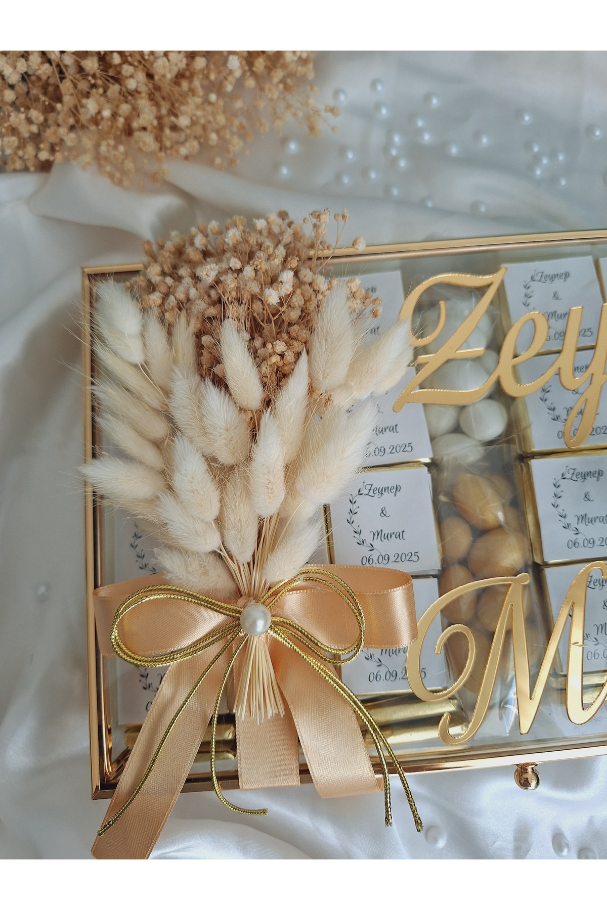 Yakamoz Style Söz,nişan,nikah,isteme çikolatası cam kutulu pleksi