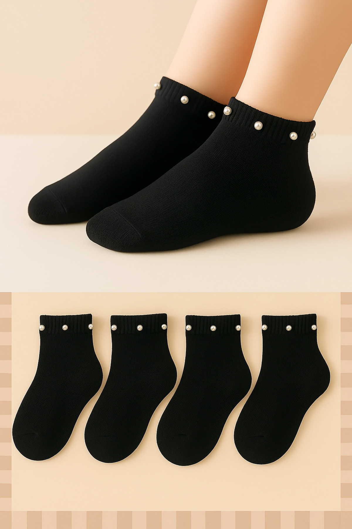 4 Pairs Accessory Seamless Girls Booties Socks