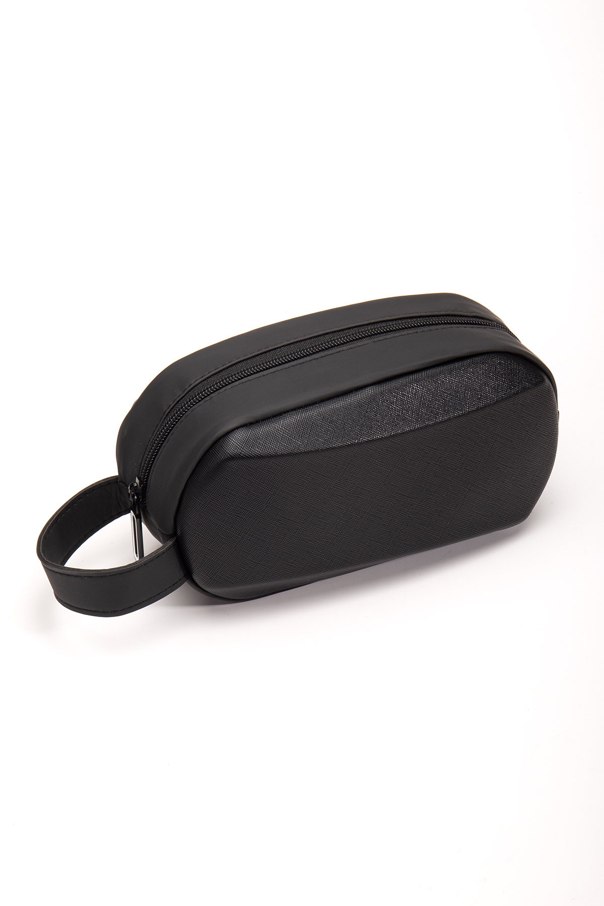 Niki Leather Erkek Portföy Clutch Traş Kozmetik Bakım ve Günlük El Çantası - Siyah görsel 4