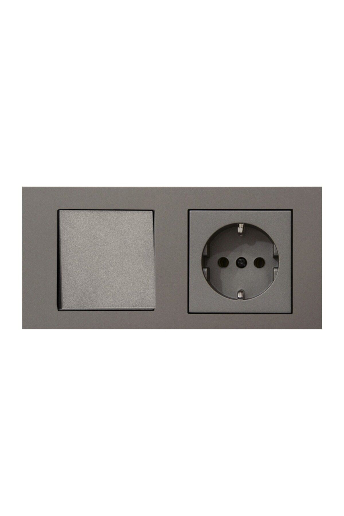 OVİVO-Grano Anthracite Set of 2 Switch and Grounded Socket Set 1