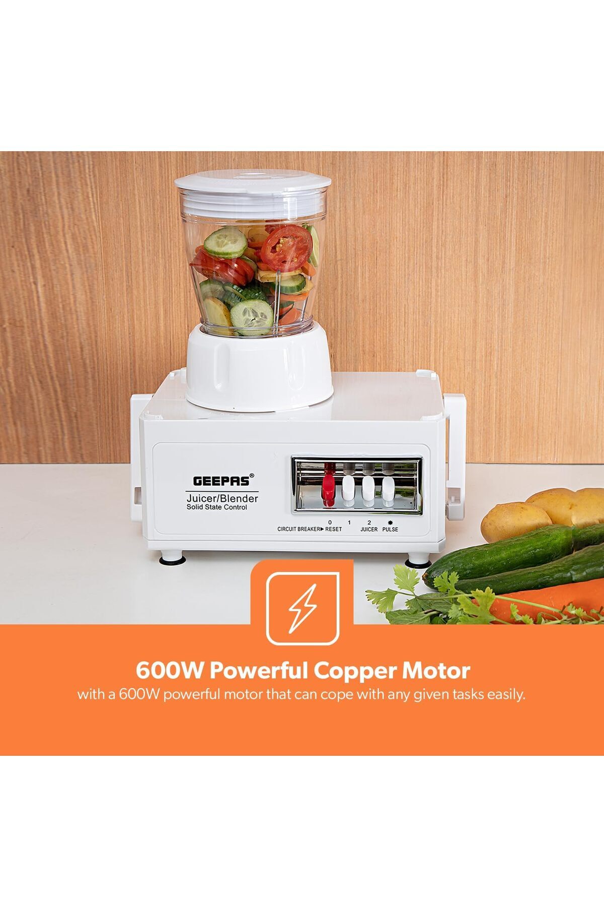 Geepas-4-in-1 Food Processor & Juicer - Multi-functional Smoothie Maker, Juicer, Chopper & Grinder 6