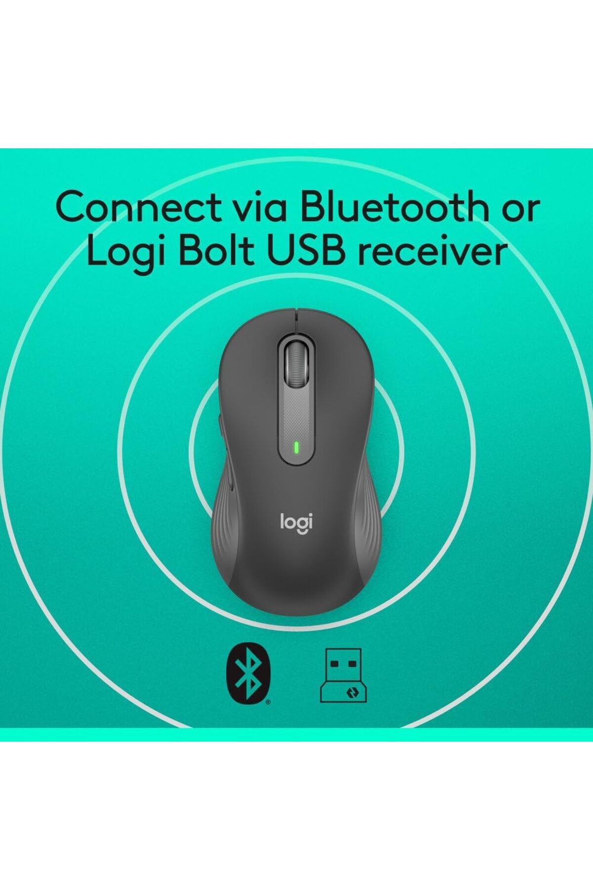 logitech-Signature M650 Wireless Mouse - for Small to Medium Sized Hands, 2-Year Battery -Graphite 3