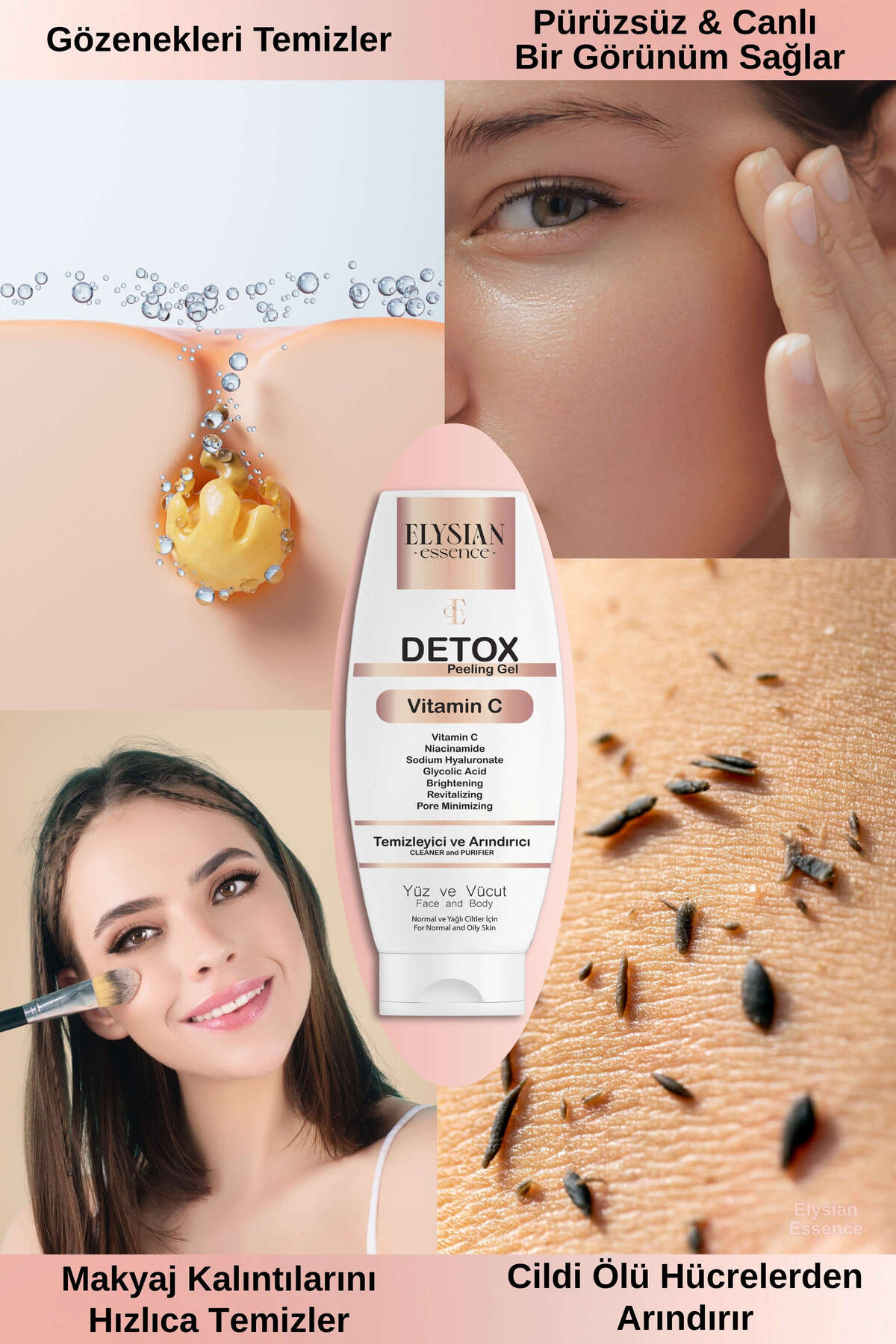 Detox Peeling Jel 2'li Set | Ölü Hücre Arındırıcı Temizleme Jeli | Yüz ve Vücut Temizleyici AHA BHA — 4440.2 — تصویر 4 از 7