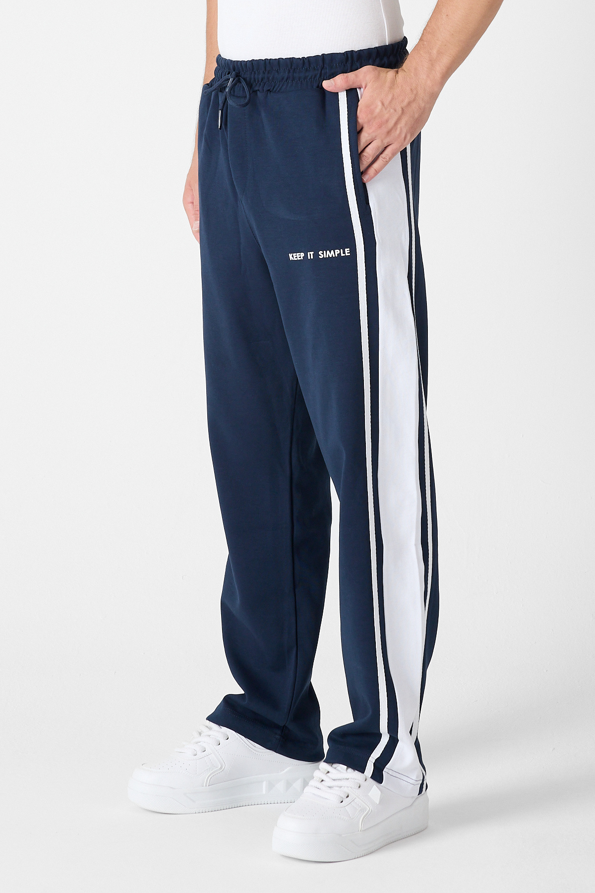 GEİO-Men's Oversize Waist Elastic Baggy Track Pants 2