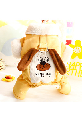 CAZEO Köpek Sonbahar Kış Tulum – Sarı – M Beden