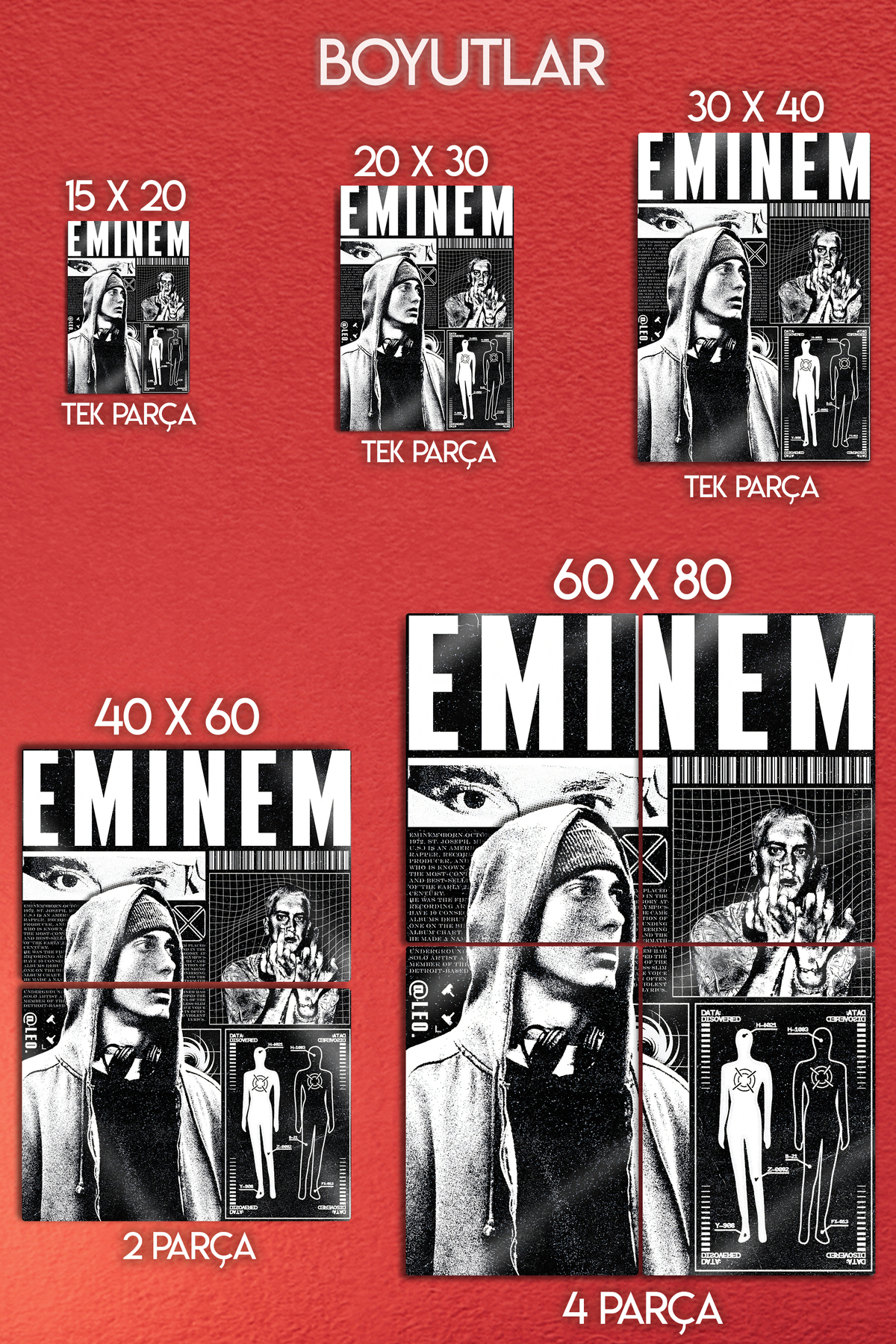 DekorHane Metal Baskı - Retro Eminem Metal Poster – Rap Hip Hop