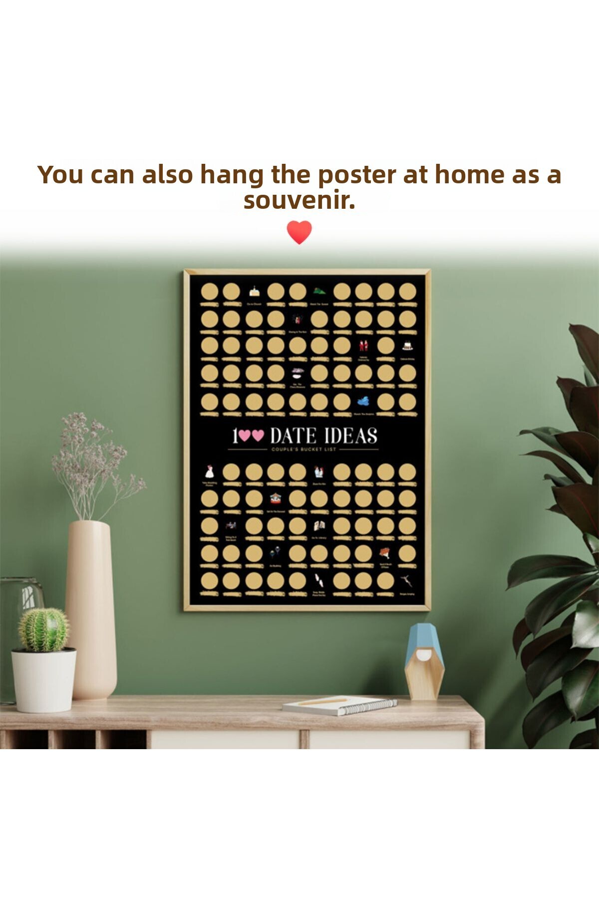 Choice-100 Things To Do Between Couples Love Games Wall Mounted Scratch Off Poster 100 Dates Scratch Off... 6