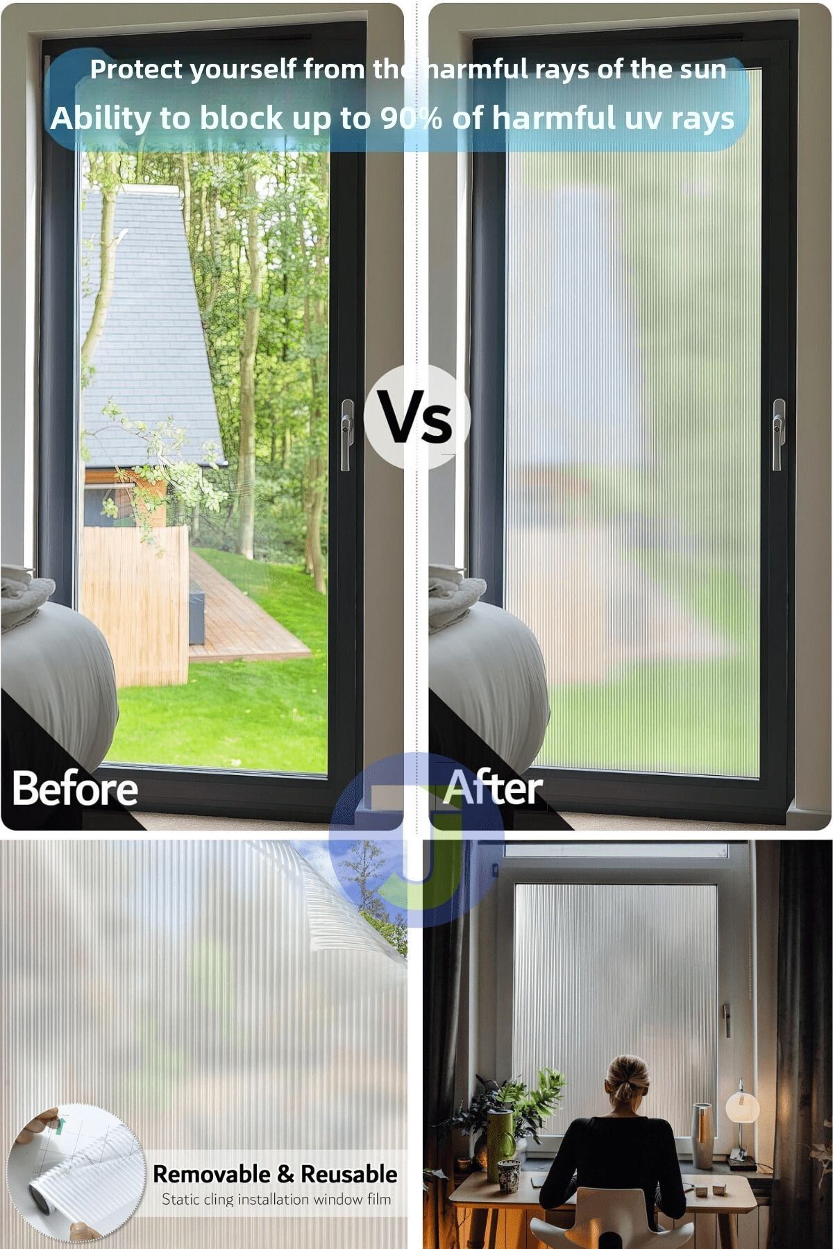 Technojet-Film de acoperire din sticlă cu model mată statică pentru cabină de duș, birou, balcon, folie de decorare 60cmx100cm 3