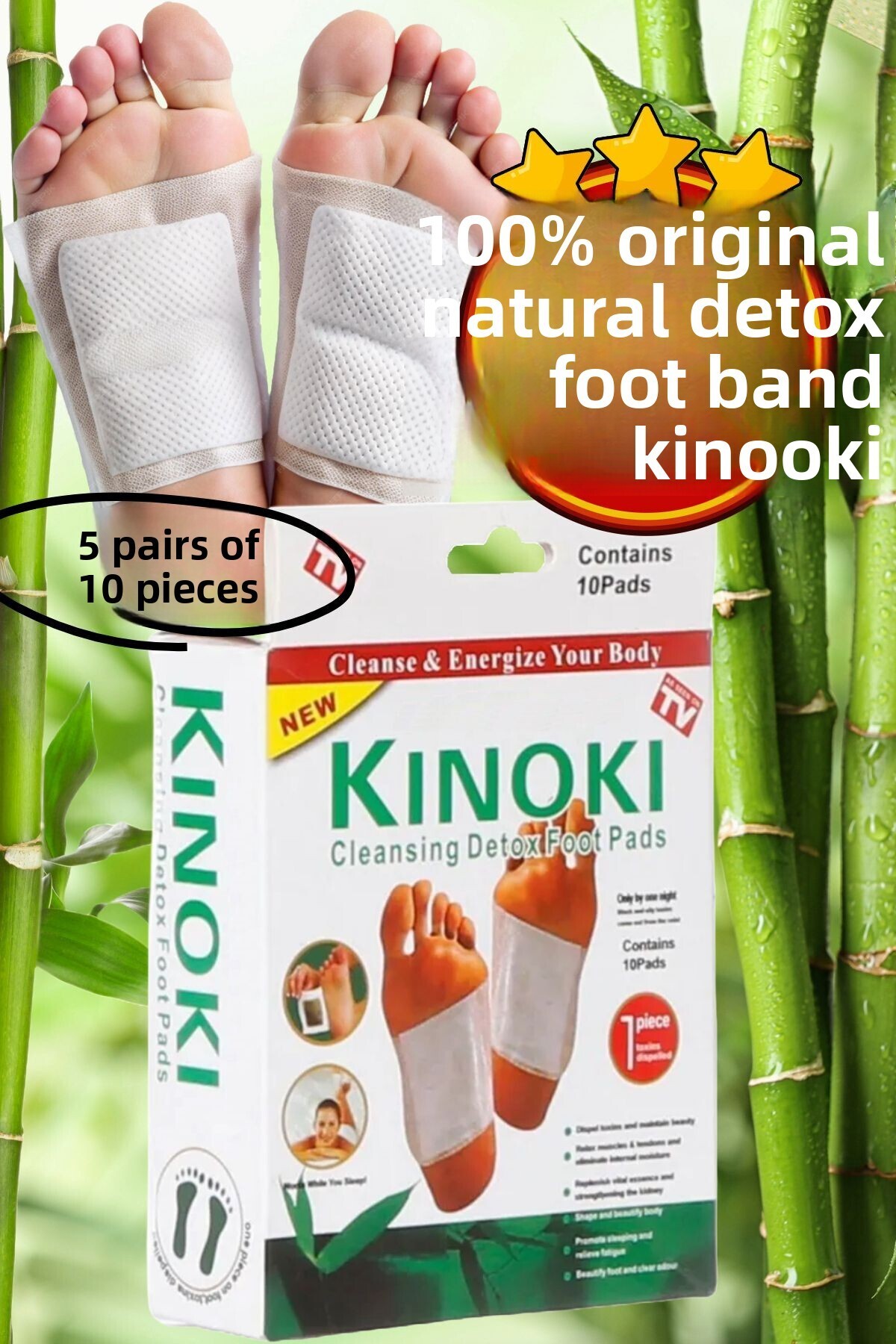 Kinoki-10 Pieces Kinoki Detox Foot Patch - Foot Patch Toxin Remover 1