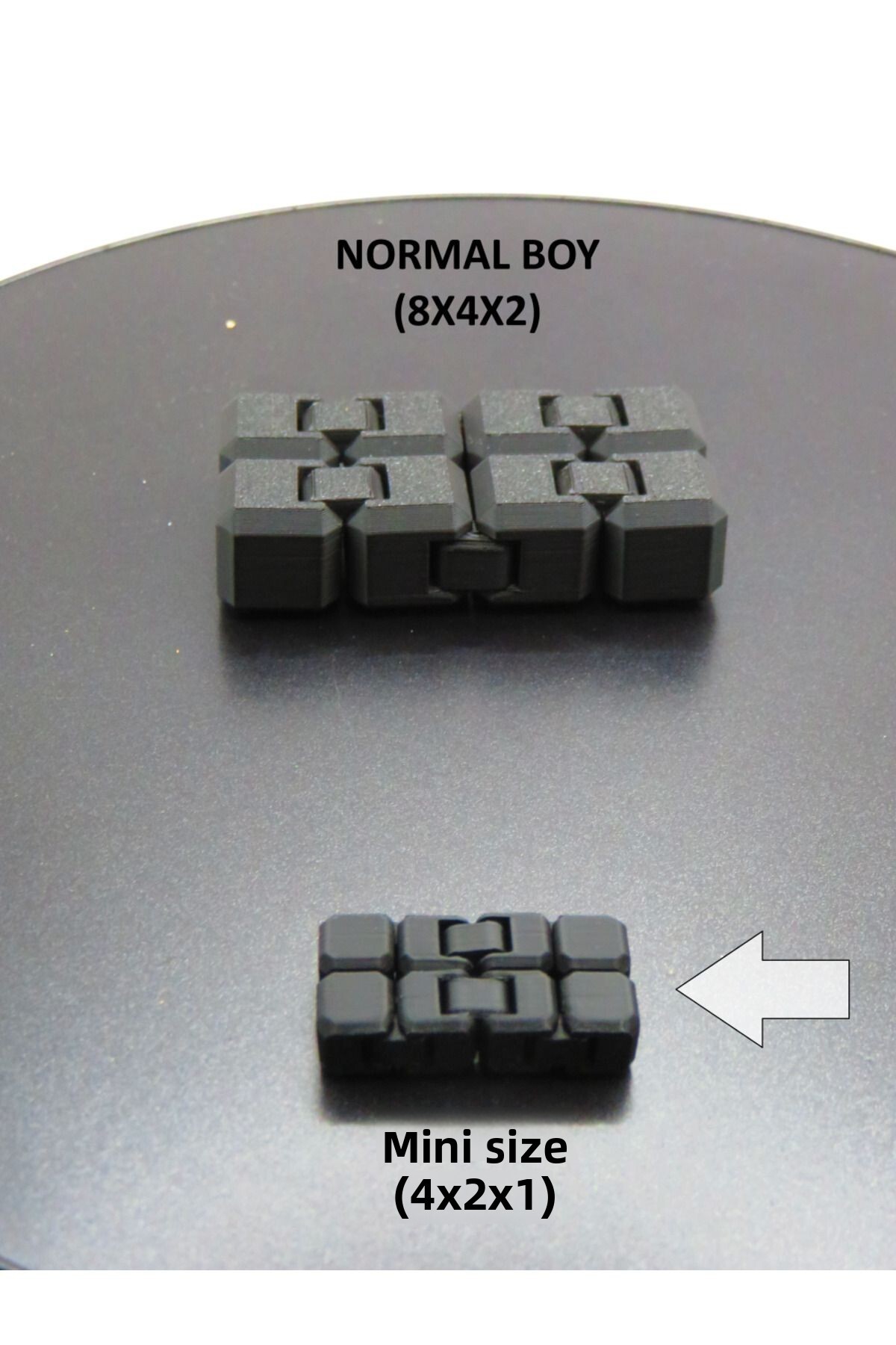 مکعب بی‌نهایت مینیاتوری (۴×۲×۱ سانتی‌متر) – اسباب‌بازی دستی بی‌صدا و قابل حمل، مکعب فیدجت