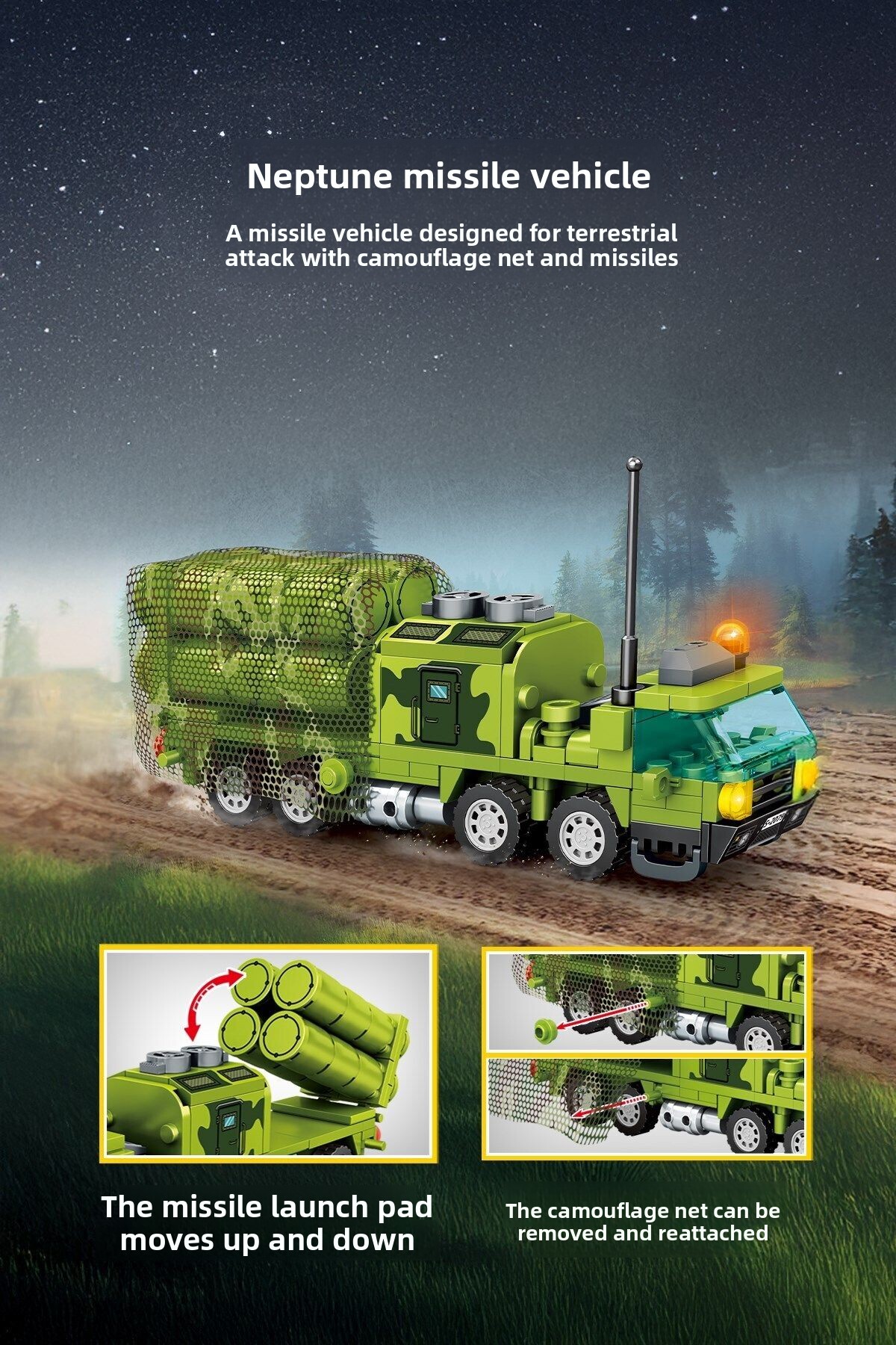 مجموعه بلوک‌های ساختمانی خودروهای نظامی Survival Warfare 4، ۷۹۲ تکه