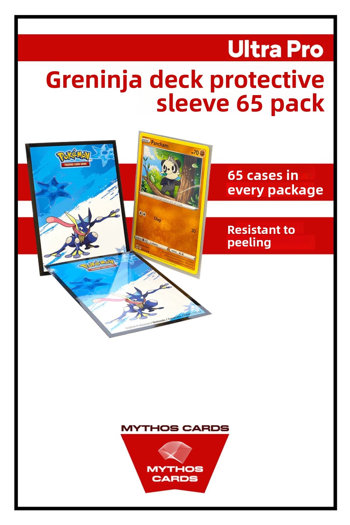 Mythos Cards Ultra Pro -Greninja Support Protective Sleeve 65 Pack- Trendyol