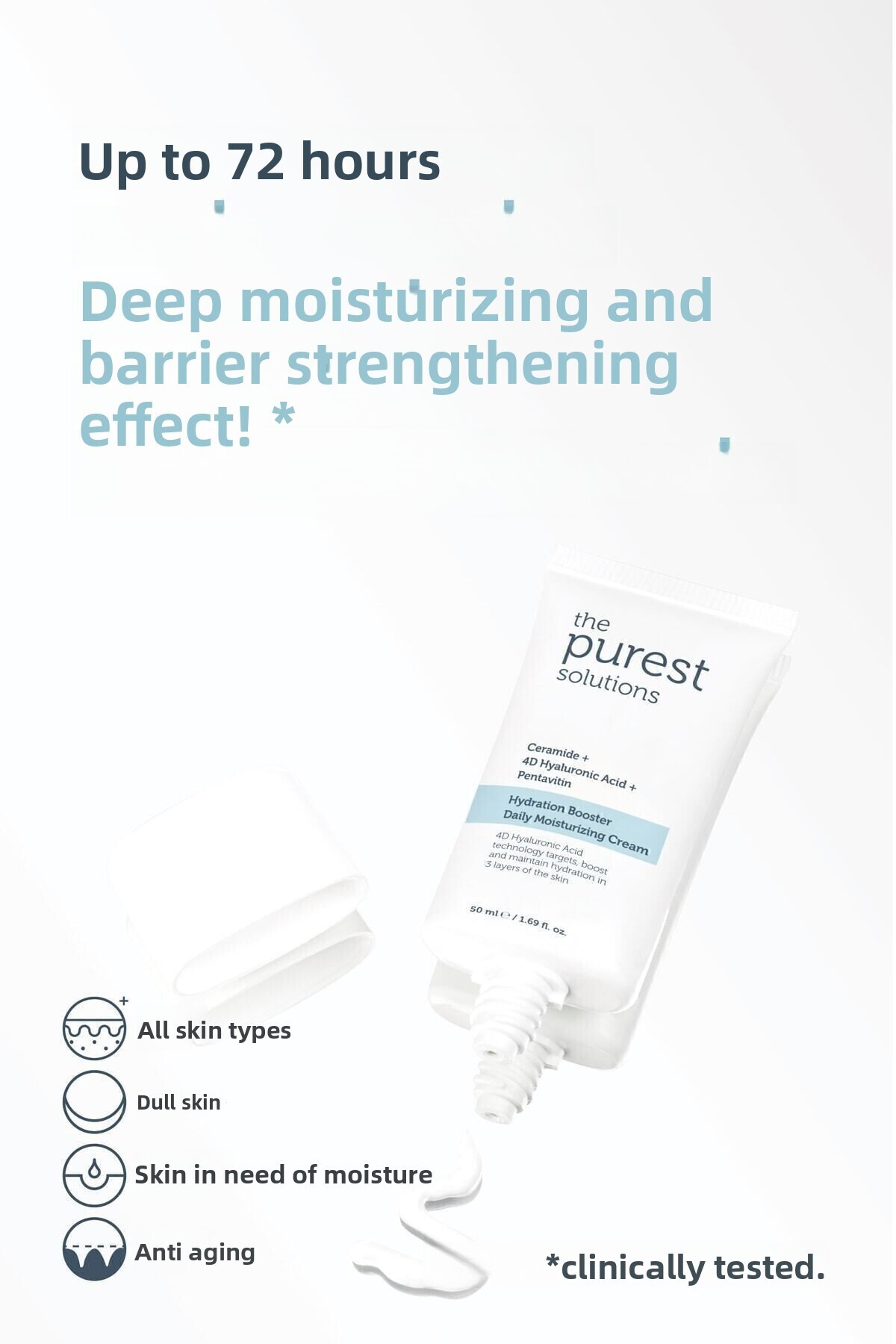 The Purest Solutions 24ωρη αποτελεσματική καθημερινή εντατική ενυδατική κρέμα περιποίησης δέρματος 50 ml