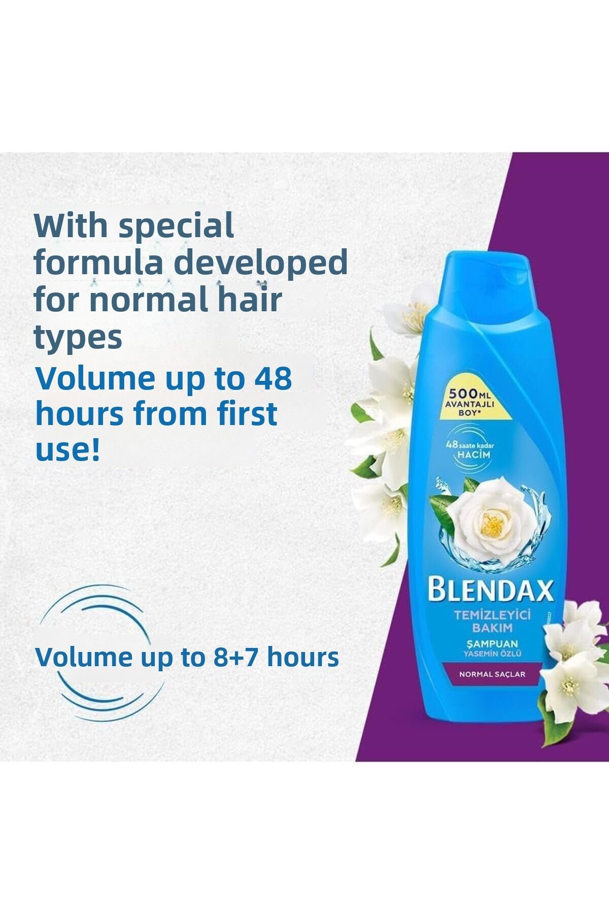 Blendax-Cherry Blossom Extract 500 ml X2 + Jasmine Extract 500 ml X2 Volumizing Shampoo Set 10