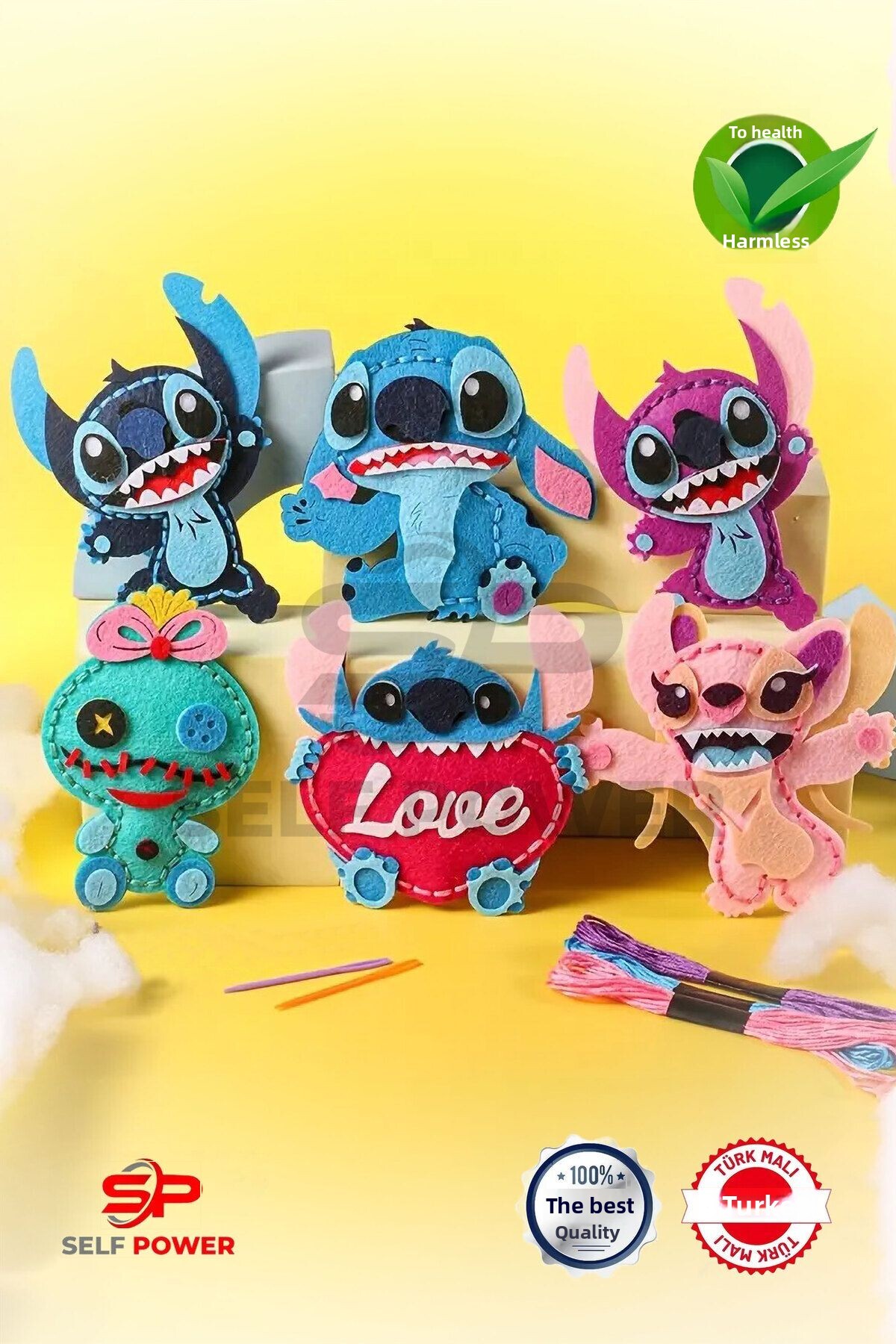 مجموعه ۶ تکه کاردستی دوخت نمدی دست‌ساز برای کودکان از ۳ سال به بالا